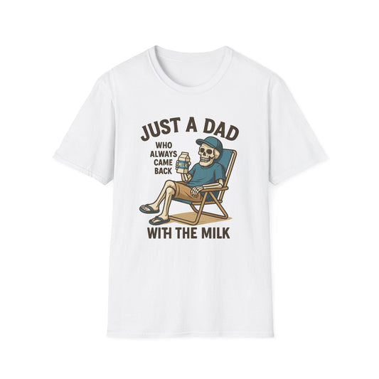 Just a Dad with the Milk Tee, Funny Father's Day Shirt - Shirt Happens Graphics