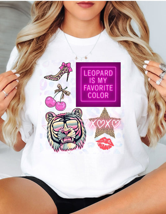 Leopard is my Favorite Color Graphic Tee – Fun & Trendy Apparel - Shirt Happens Graphics
