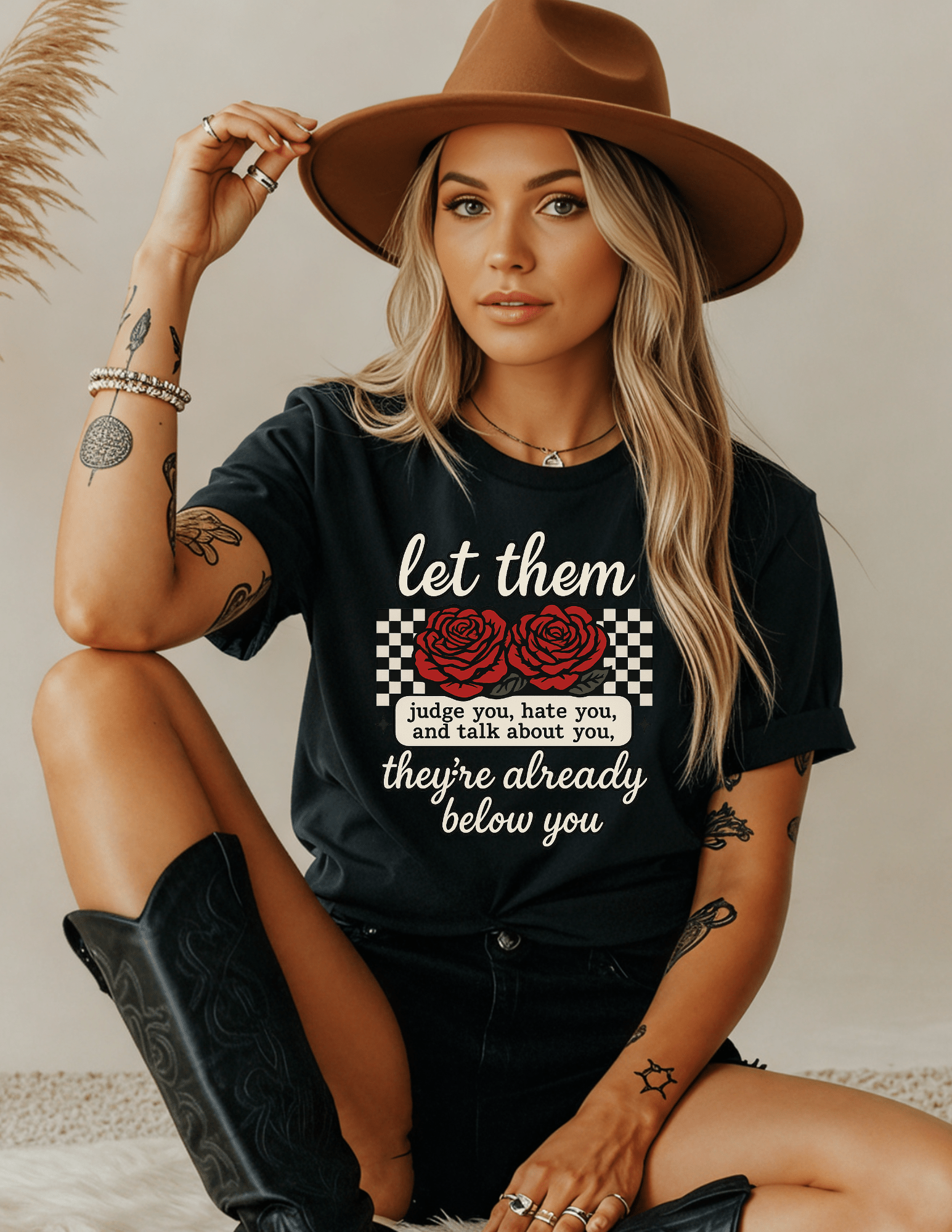 Let Them Judge You' Rose Design - Mindset Tee - Shirt Happens Graphics