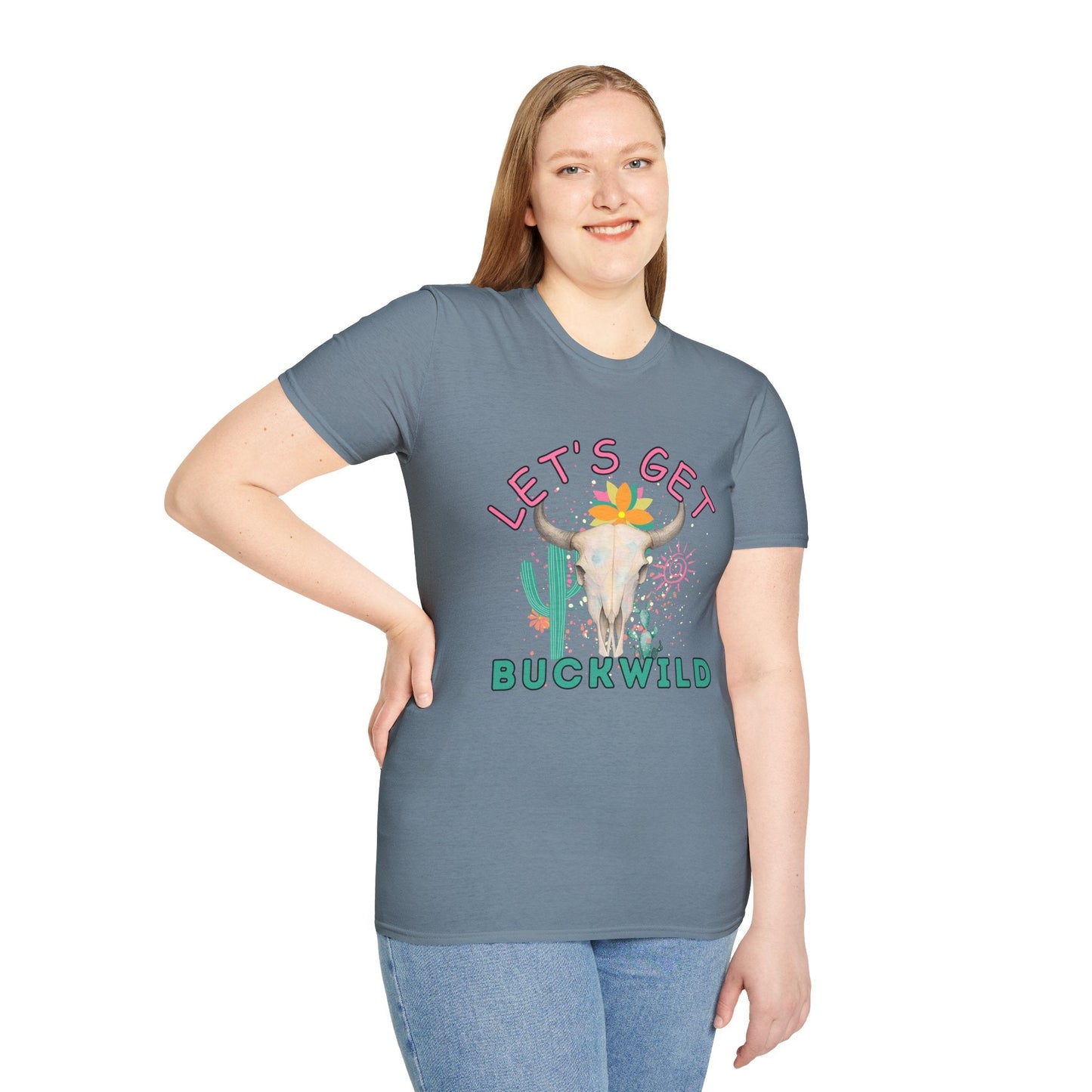 Let's Get Buckwild Tee, Softstyle Shirt, Casual Summer Wear, Gift for Nature Lovers, Trendy Festival Top - Shirt Happens Graphics
