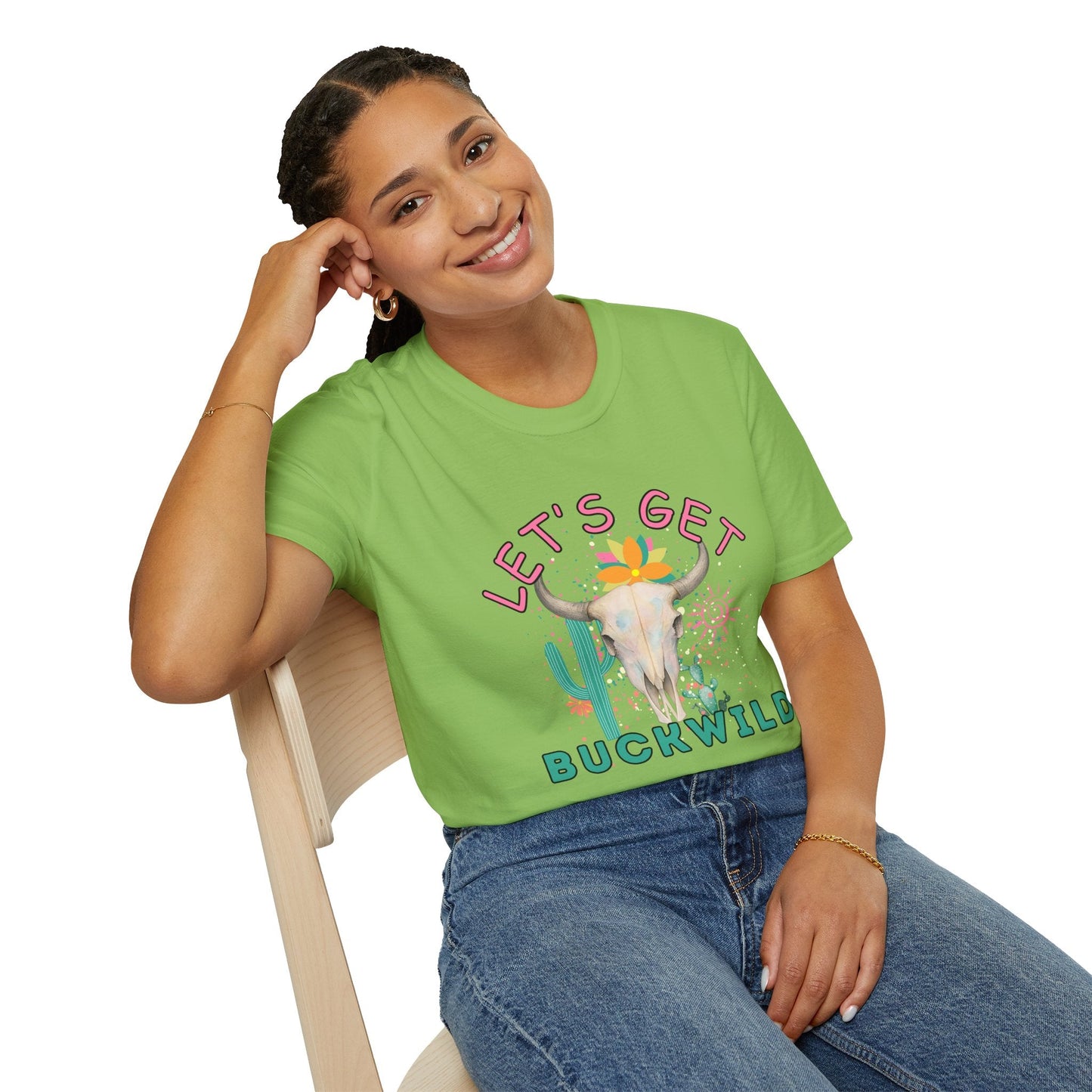 Let's Get Buckwild Tee, Softstyle Shirt, Casual Summer Wear, Gift for Nature Lovers, Trendy Festival Top - Shirt Happens Graphics