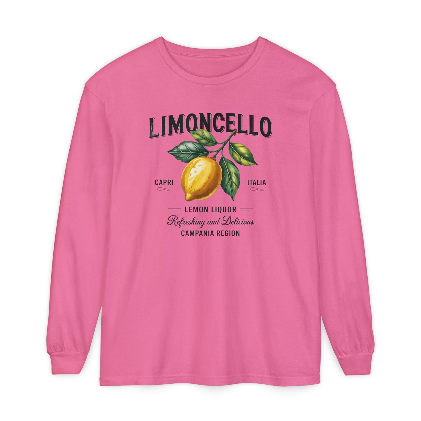 Limoncello Long Sleeve Tee, Easygoing Style, Perfect for Summer Gatherings, Gift for Lemon Lovers, Relaxed Fit T-Shirt - Shirt Happens Graphics