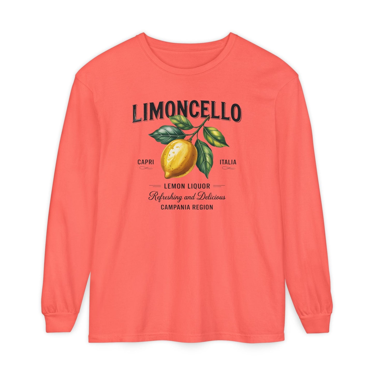 Limoncello Long Sleeve Tee, Easygoing Style, Perfect for Summer Gatherings, Gift for Lemon Lovers, Relaxed Fit T-Shirt - Shirt Happens Graphics