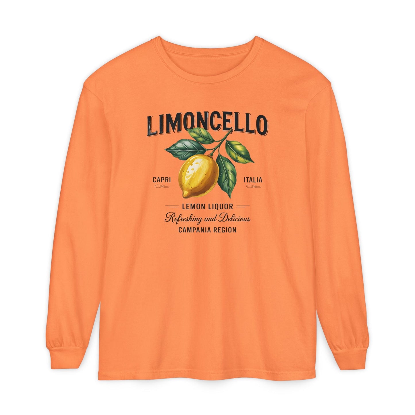Limoncello Long Sleeve Tee, Easygoing Style, Perfect for Summer Gatherings, Gift for Lemon Lovers, Relaxed Fit T-Shirt - Shirt Happens Graphics