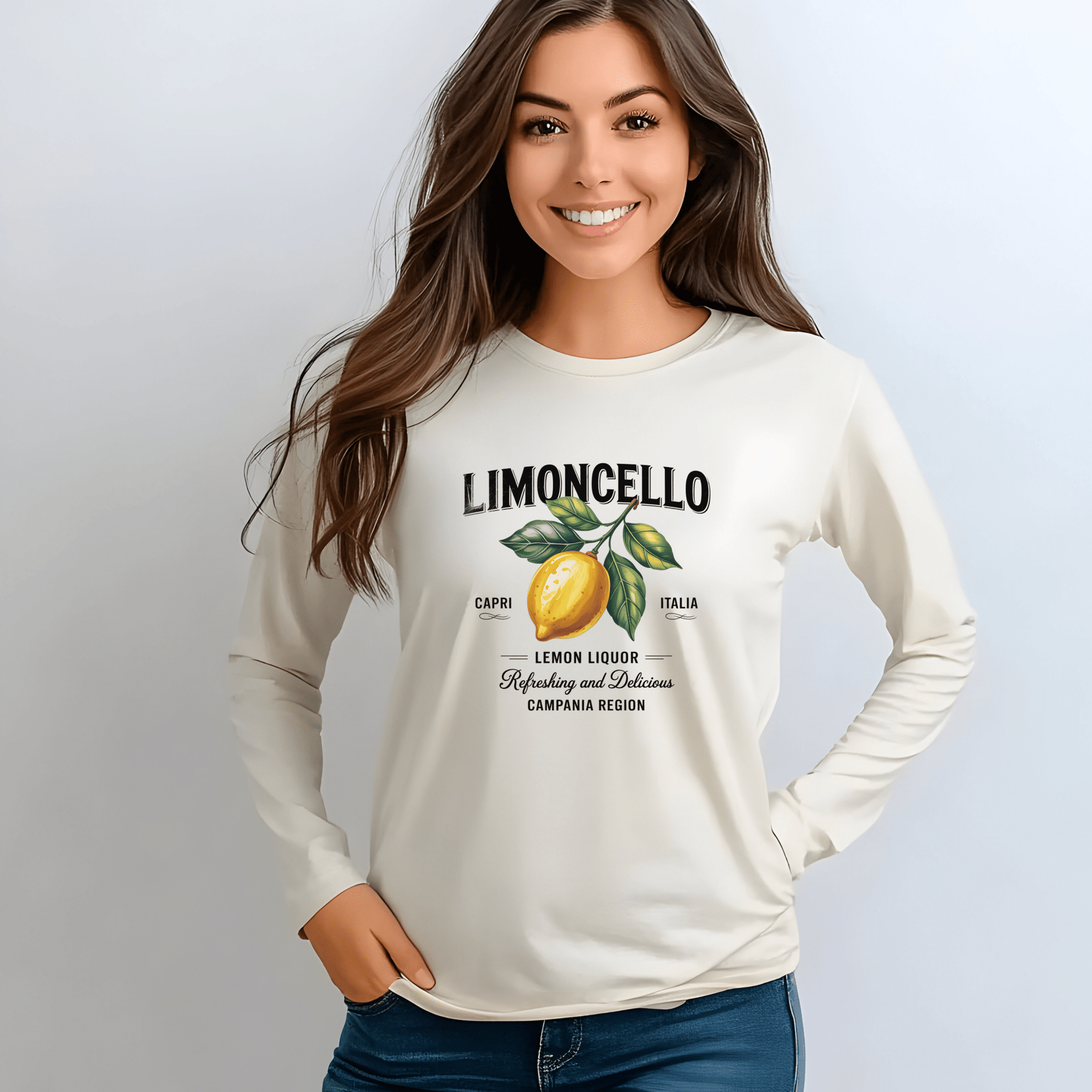 Limoncello Long Sleeve Tee, Easygoing Style, Perfect for Summer Gatherings, Gift for Lemon Lovers, Relaxed Fit T-Shirt - Shirt Happens Graphics