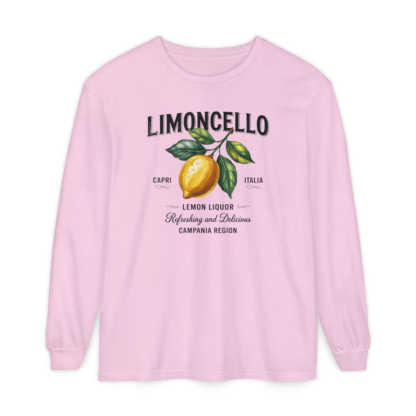 Limoncello Long Sleeve Tee, Easygoing Style, Perfect for Summer Gatherings, Gift for Lemon Lovers, Relaxed Fit T-Shirt - Shirt Happens Graphics