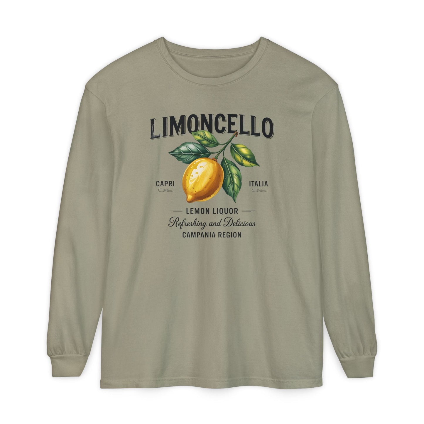 Limoncello Long Sleeve Tee, Easygoing Style, Perfect for Summer Gatherings, Gift for Lemon Lovers, Relaxed Fit T-Shirt - Shirt Happens Graphics