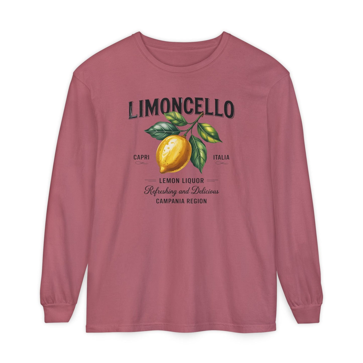 Limoncello Long Sleeve Tee, Easygoing Style, Perfect for Summer Gatherings, Gift for Lemon Lovers, Relaxed Fit T-Shirt - Shirt Happens Graphics