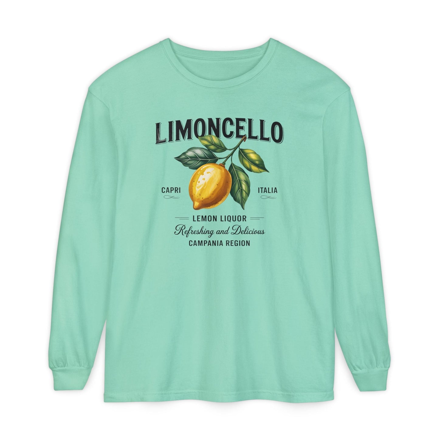 Limoncello Long Sleeve Tee, Easygoing Style, Perfect for Summer Gatherings, Gift for Lemon Lovers, Relaxed Fit T-Shirt - Shirt Happens Graphics