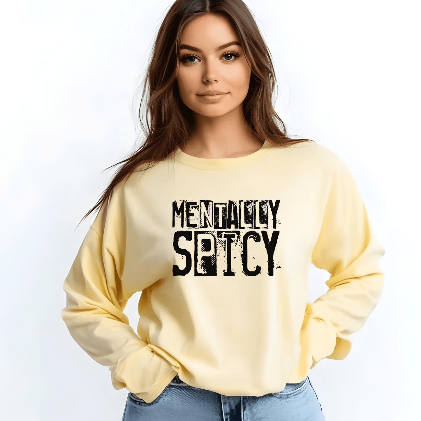 Mentally Spicy - Long Sleeve Tee - Fun Graphic Shirt for Casual Wear, Gift for Friends, Quirky Apparel for Everyday Comfort, [...] - Shirt Happens Graphics