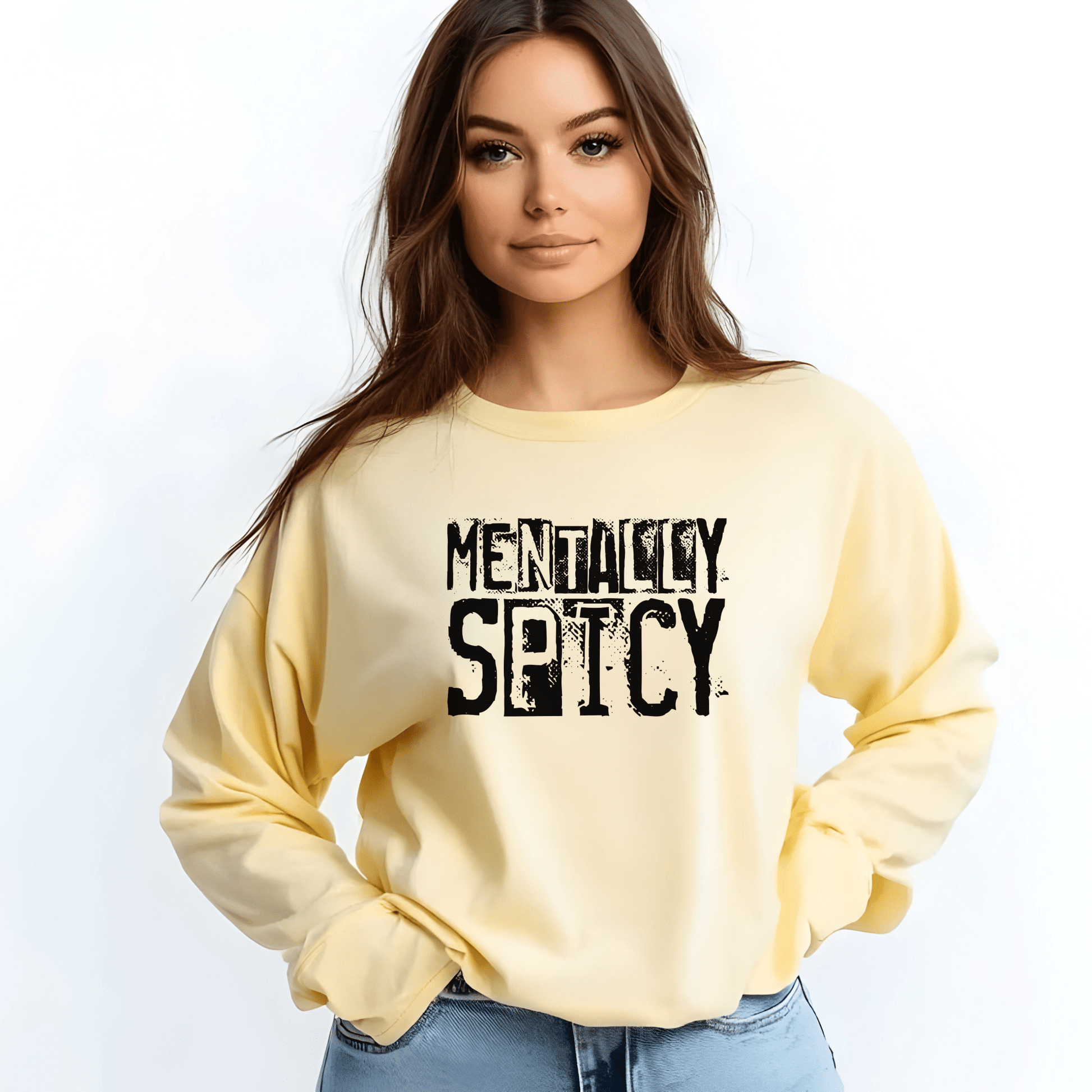 Mentally Spicy - Long Sleeve Tee - Fun Graphic Shirt for Casual Wear, Gift for Friends, Quirky Apparel for Everyday Comfort, [...] - Shirt Happens Graphics