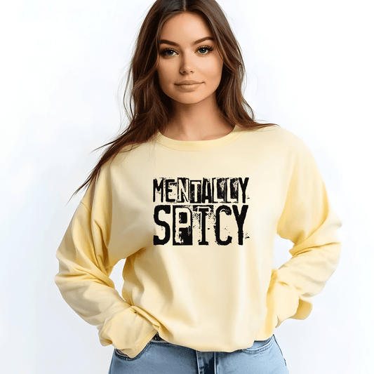 Mentally Spicy - Long Sleeve Tee - Fun Graphic Shirt for Casual Wear, Gift for Friends, Quirky Apparel for Everyday Comfort, [...] - Shirt Happens Graphics