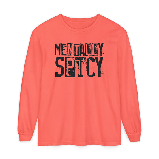 Mentally Spicy - Long Sleeve Tee - Fun Graphic Shirt for Casual Wear, Gift for Friends, Quirky Apparel for Everyday Comfort, [...] - Shirt Happens Graphics