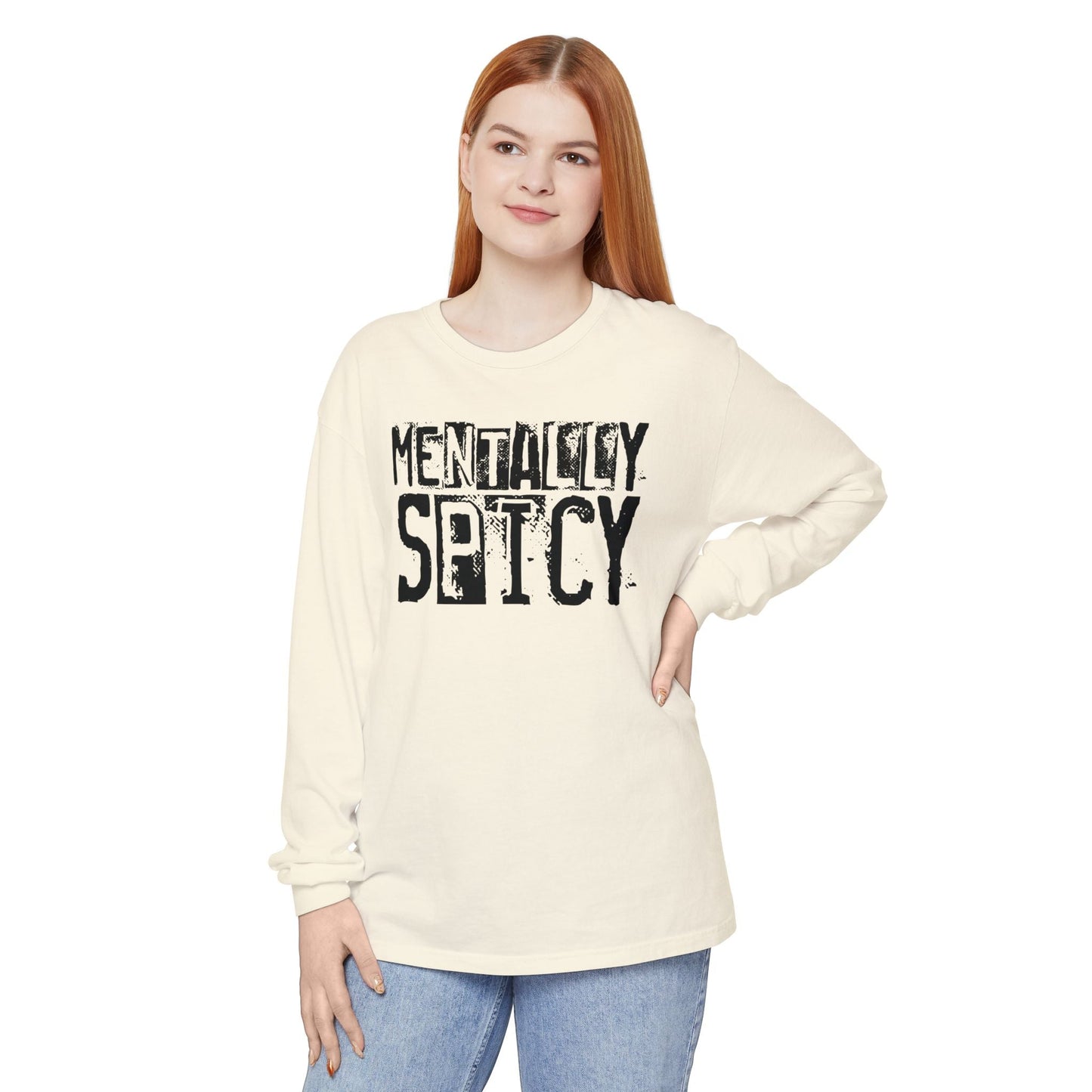 Mentally Spicy - Long Sleeve Tee - Fun Graphic Shirt for Casual Wear, Gift for Friends, Quirky Apparel for Everyday Comfort, [...] - Shirt Happens Graphics