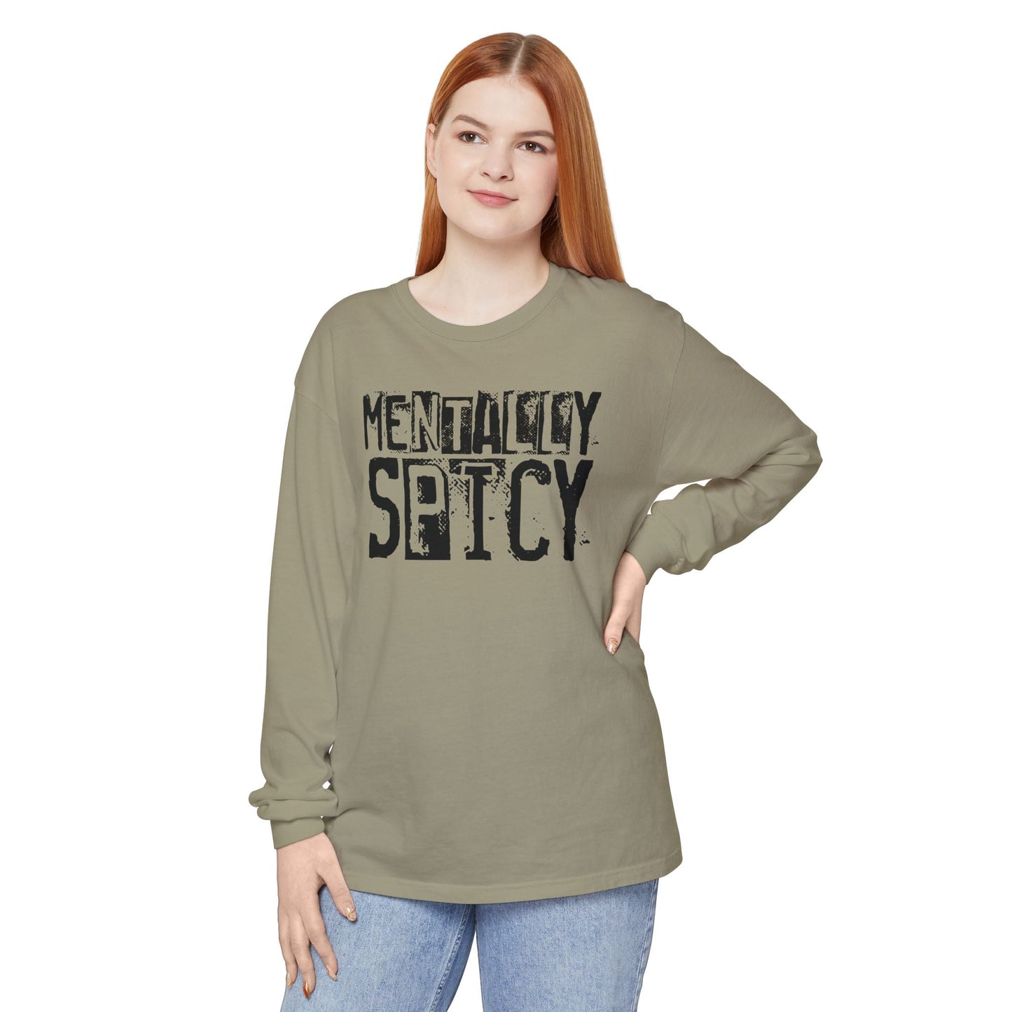 Mentally Spicy - Long Sleeve Tee - Fun Graphic Shirt for Casual Wear, Gift for Friends, Quirky Apparel for Everyday Comfort, [...] - Shirt Happens Graphics