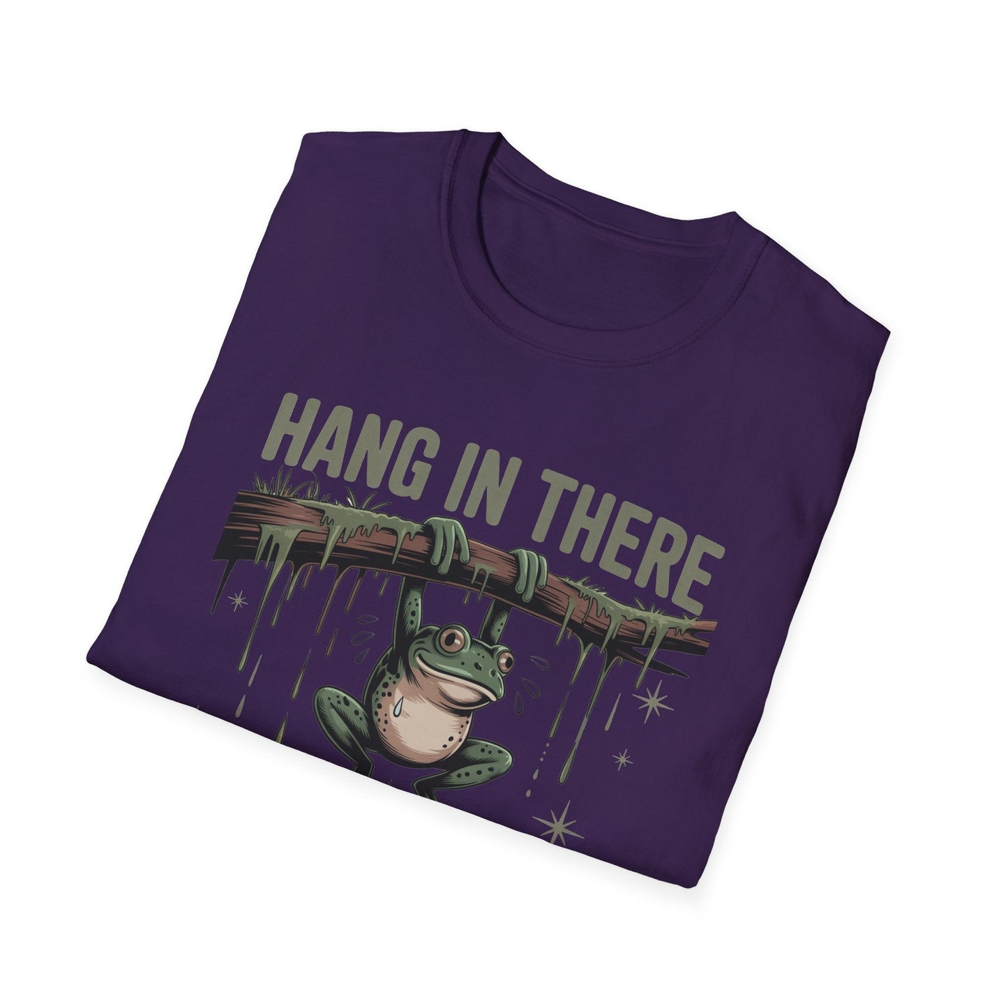 Motivational Frog T-Shirt, Hang in There Tee, Funny Gift for Friends, Unisex Casual Wear, Positive Vibes Shirt, Encouragement T-Shirt - Shirt Happens Graphics
