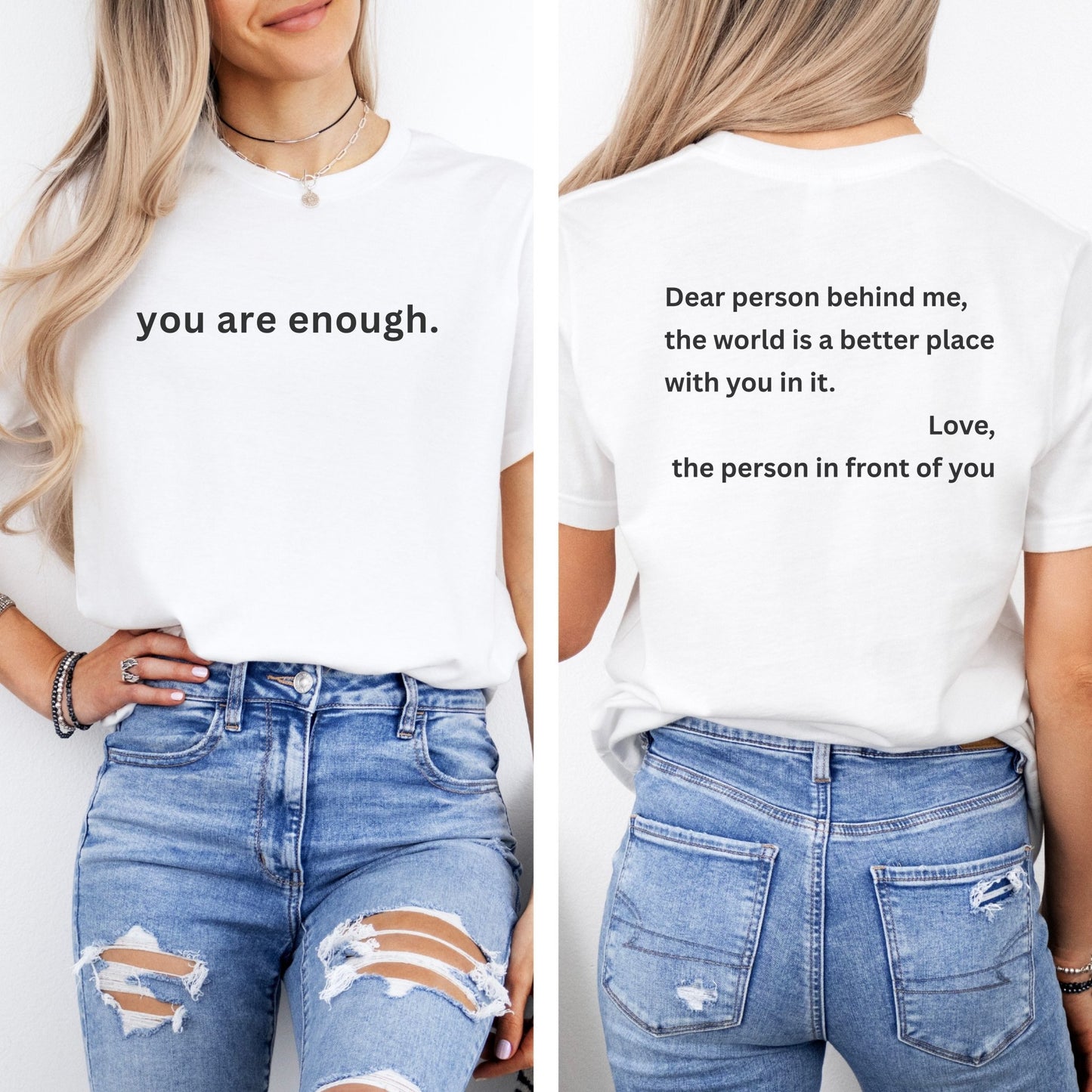 Motivational Unisex T-Shirt - You Are Enough, Inspirational Clothing, Positive Quote Shirt, Self - Love Gift, Casual Wear, Everyday Reminder - Shirt Happens Graphics