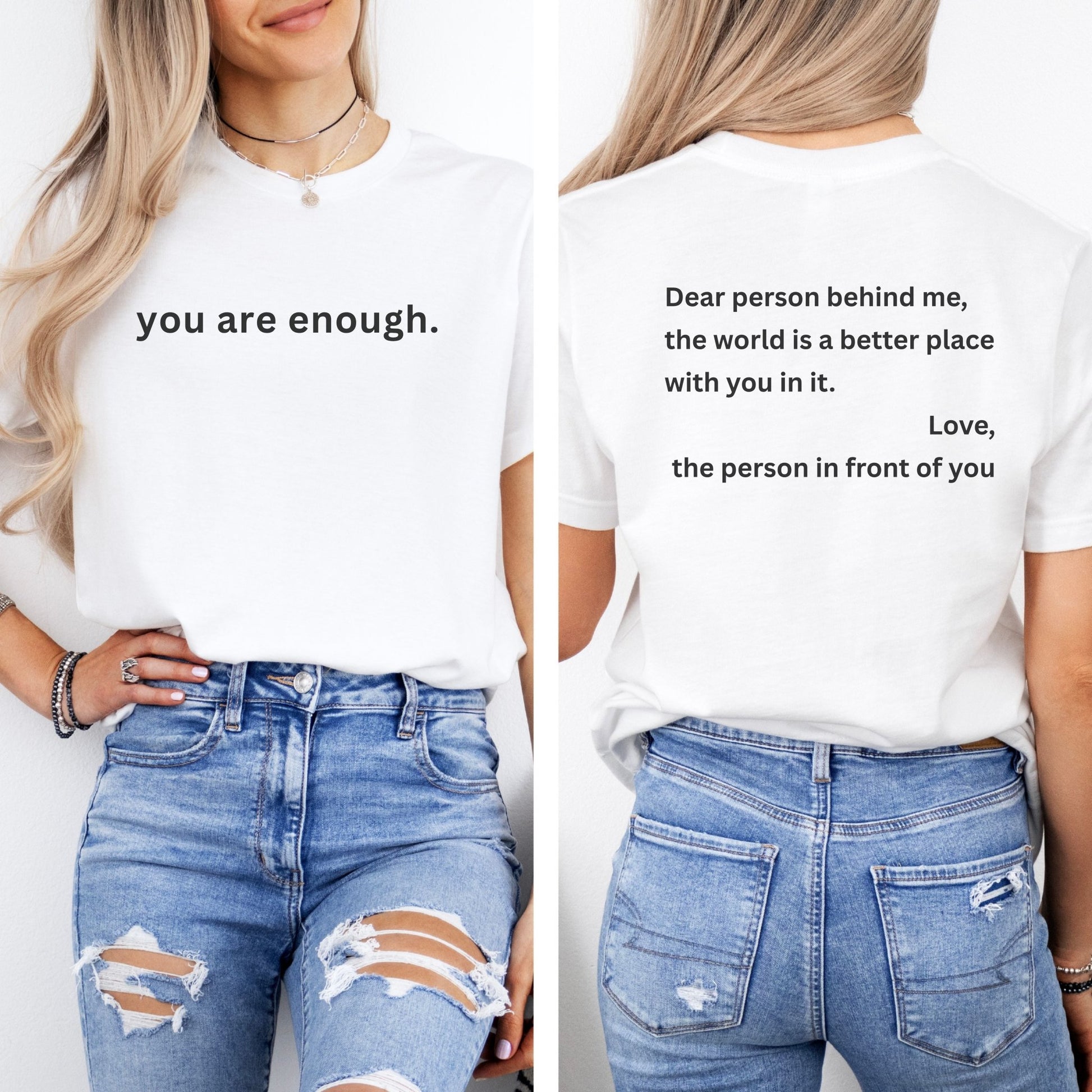 Motivational Unisex T-Shirt - You Are Enough, Inspirational Clothing, Positive Quote Shirt, Self - Love Gift, Casual Wear, Everyday Reminder - Shirt Happens Graphics