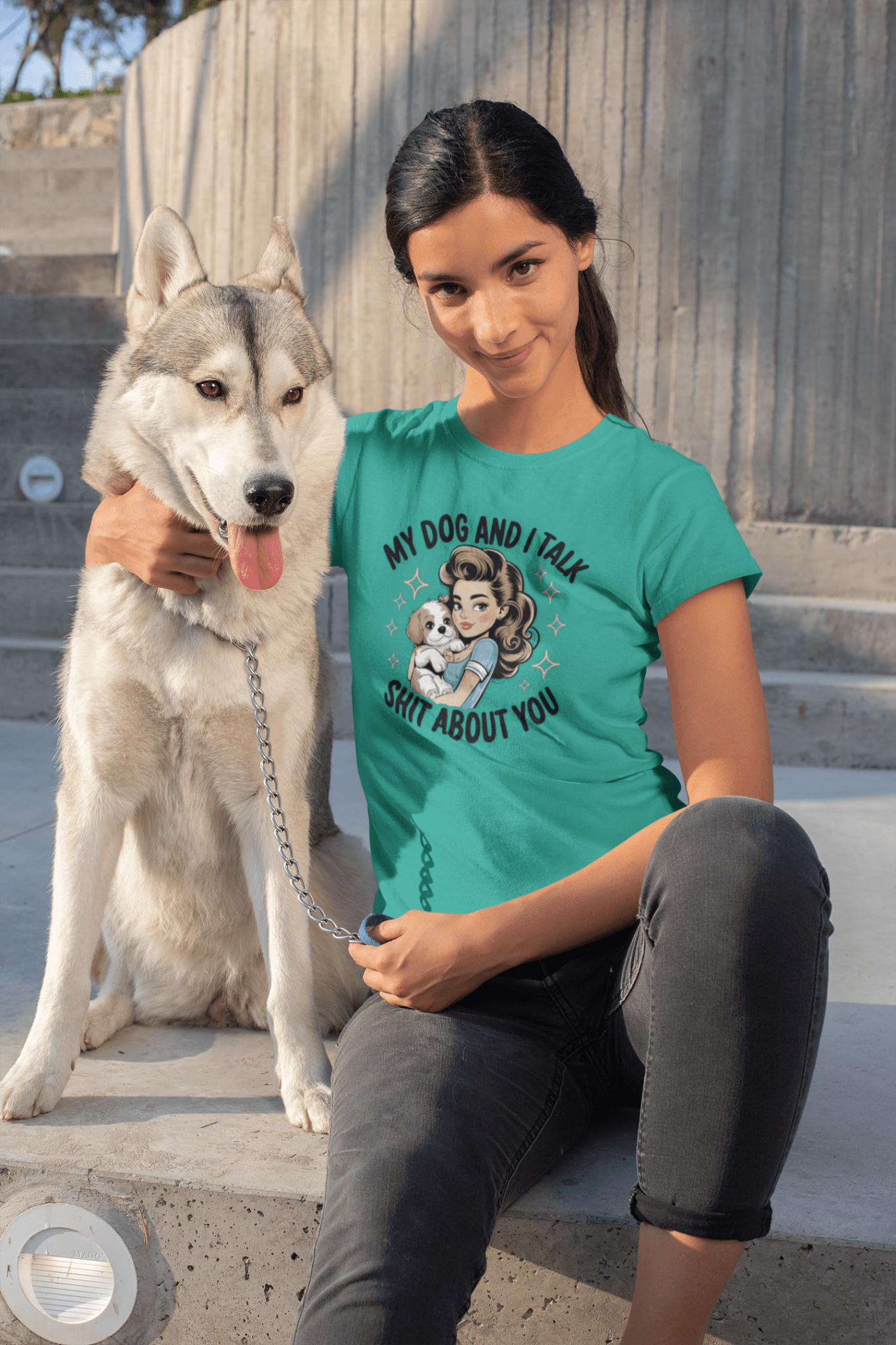 My Dog and I Talk T-Shirt, Cute Dog Lover Tee, Gift for Dog Moms, Pet Owner Apparel, Fun Everyday T-Shirt, Animal Lover Top - Shirt Happens Graphics