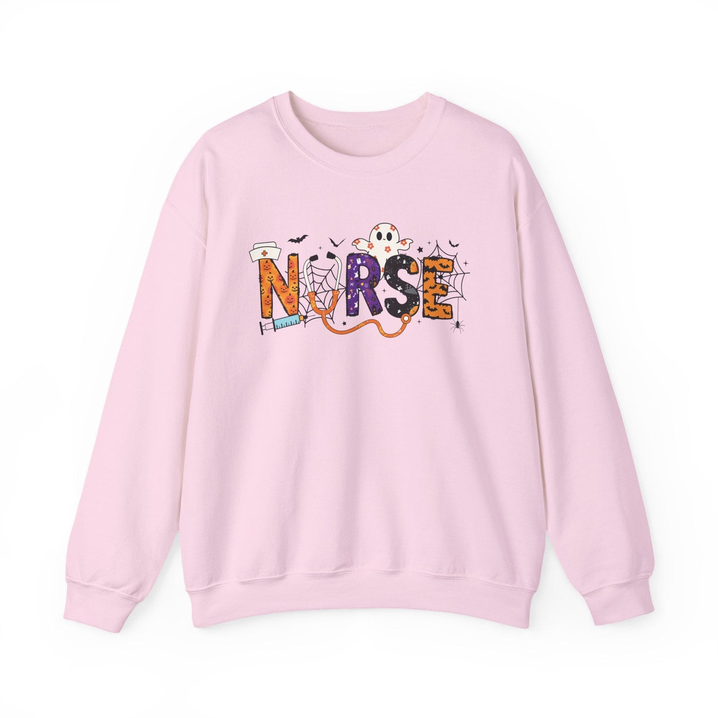 Nurse Crewneck Sweatshirt, Cozy Gift for Nurses, Nursing Appreciation, Halloween Sweatshirt, Medical Humor Apparel, Nurse Shirt - Shirt Happens Graphics