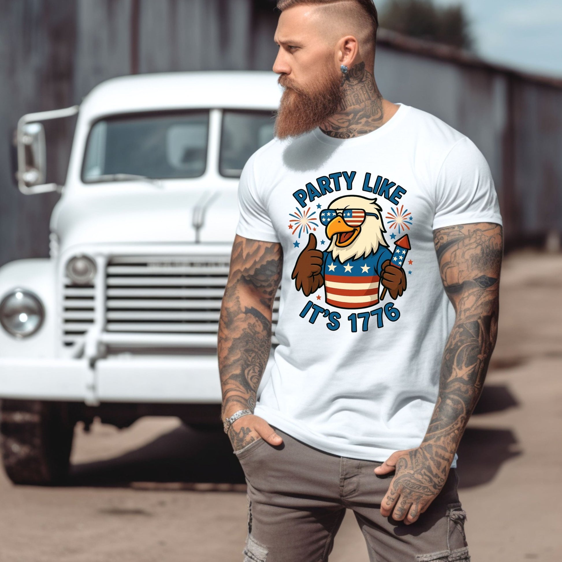 Patriotic 4th of July Party T-Shirt - 'Party Like It's 1776' - Shirt Happens Graphics