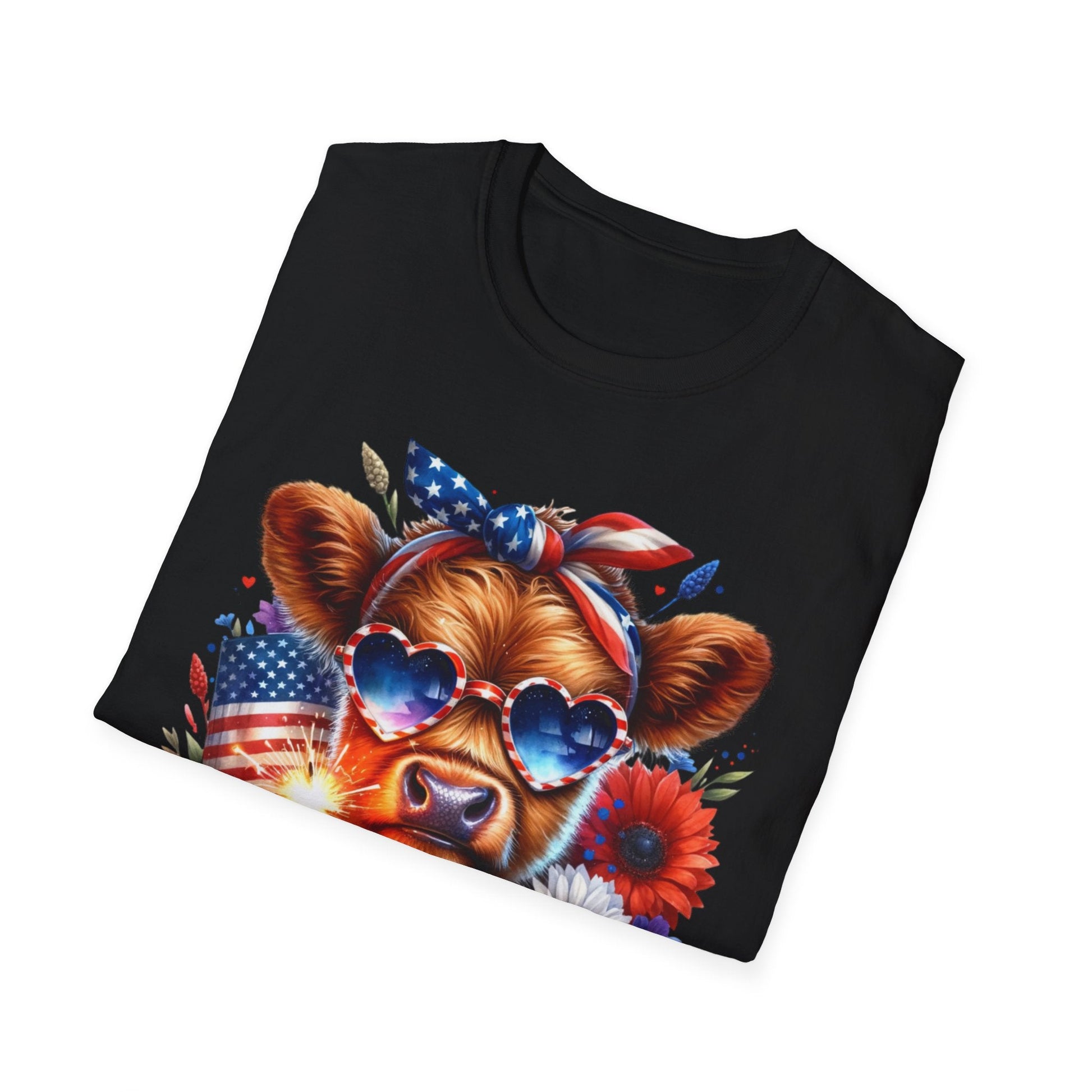 Patriotic Cow T-Shirt - Tee for Summer Celebrations - Shirt Happens Graphics