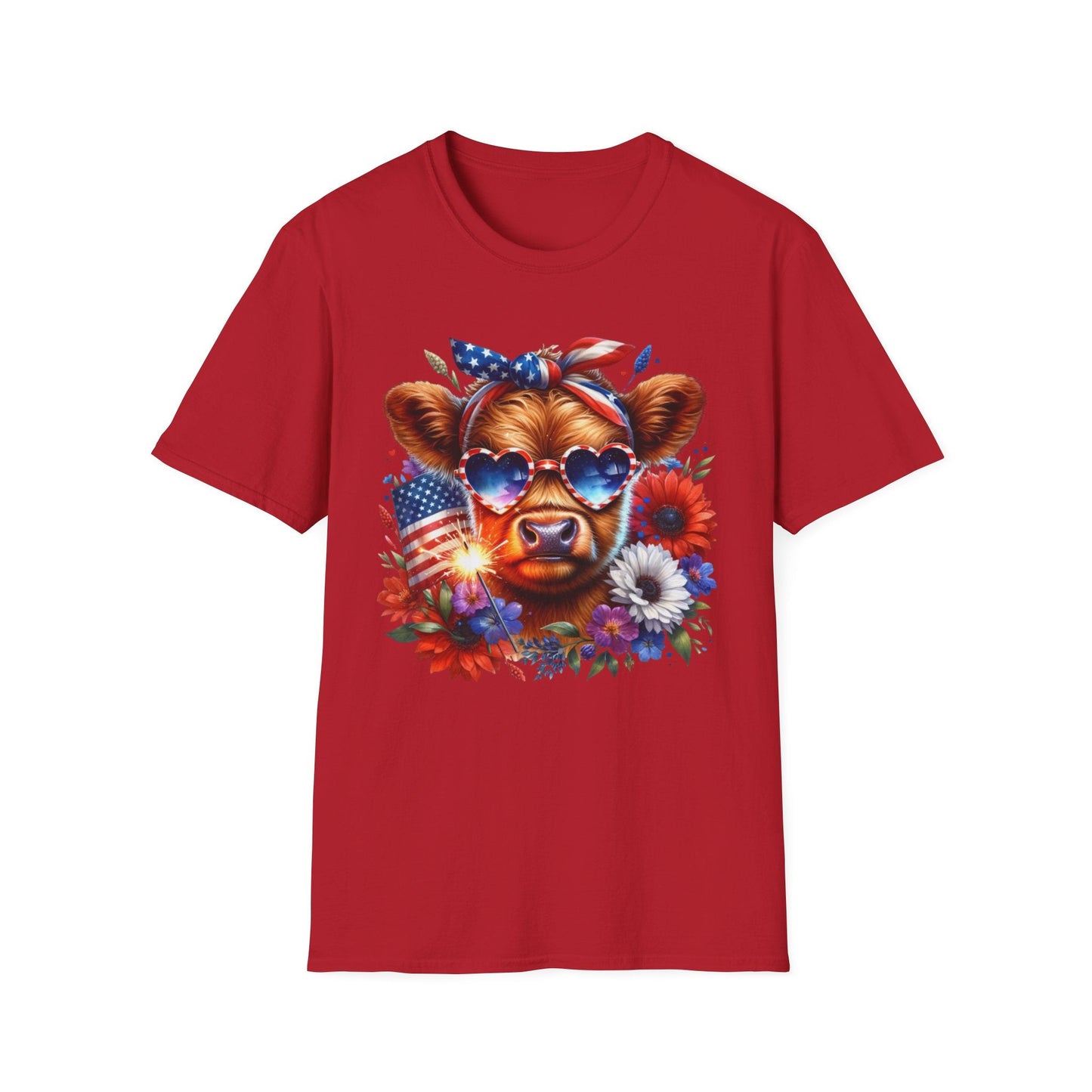 Patriotic Cow T-Shirt - Tee for Summer Celebrations - Shirt Happens Graphics