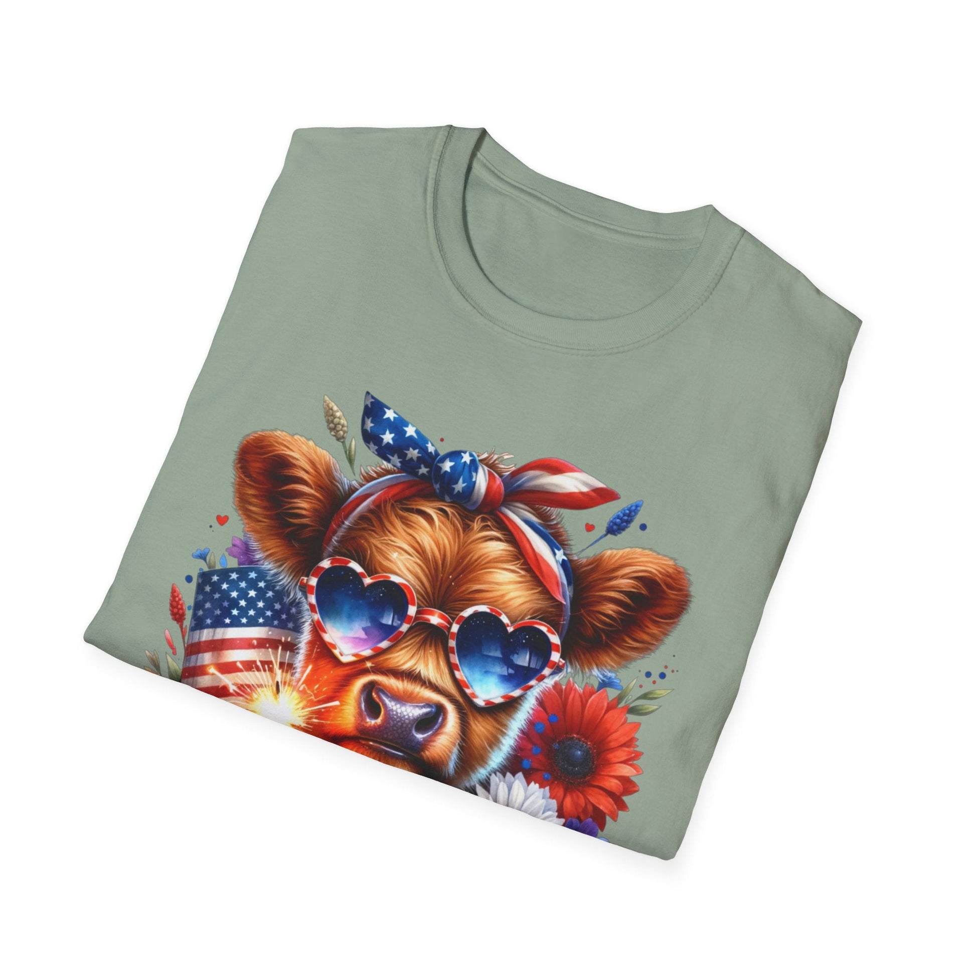 Patriotic Cow T-Shirt - Tee for Summer Celebrations - Shirt Happens Graphics