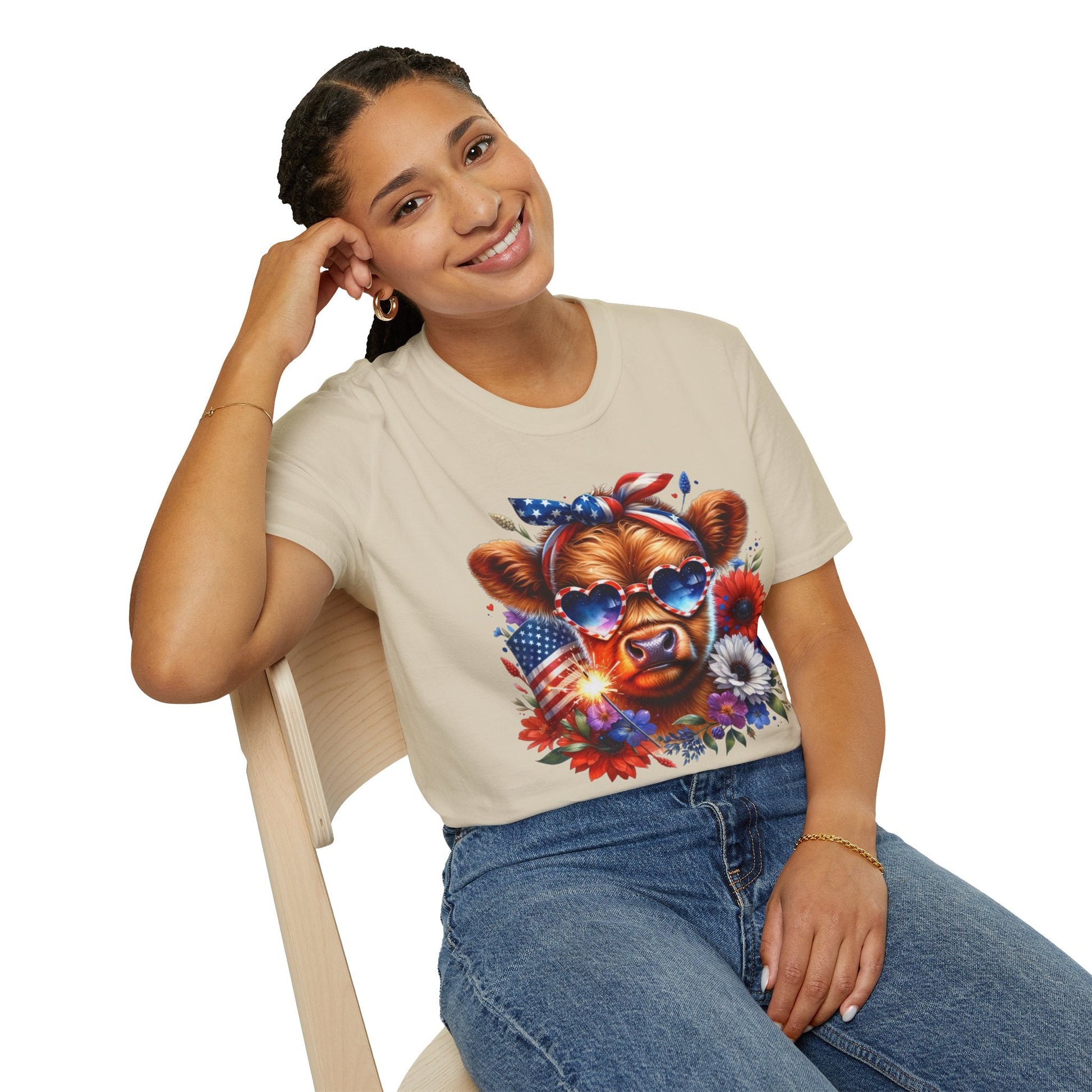 Patriotic Cow T-Shirt - Tee for Summer Celebrations - Shirt Happens Graphics