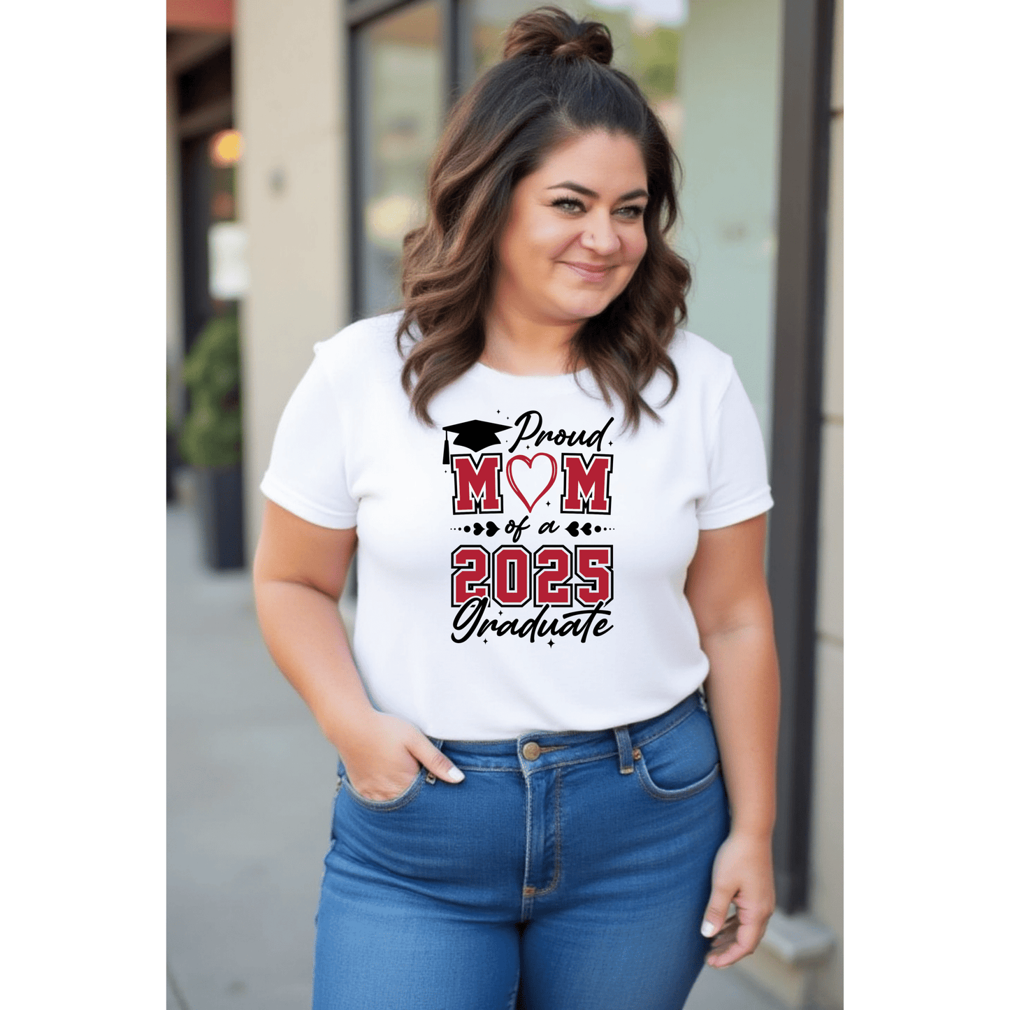 Proud Mom of a 2025 Graduate T-Shirt, Graduation Gift Shirt, Graduation Tee, Family Celebration Apparel, Mother's Day Gift - Shirt Happens Graphics