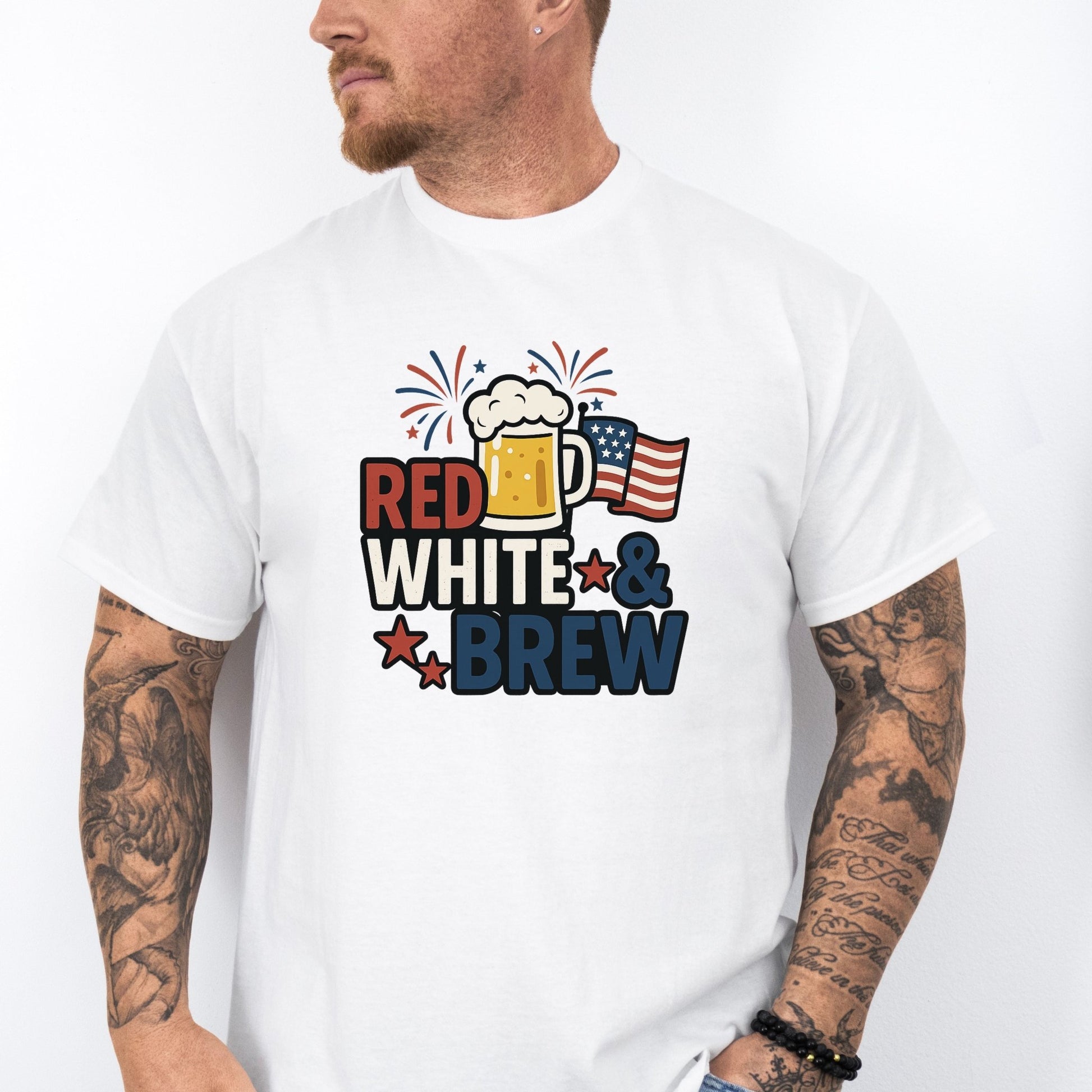 Red, White & Brew T-Shirt - Perfect for BBQs and Celebrations - Shirt Happens Graphics