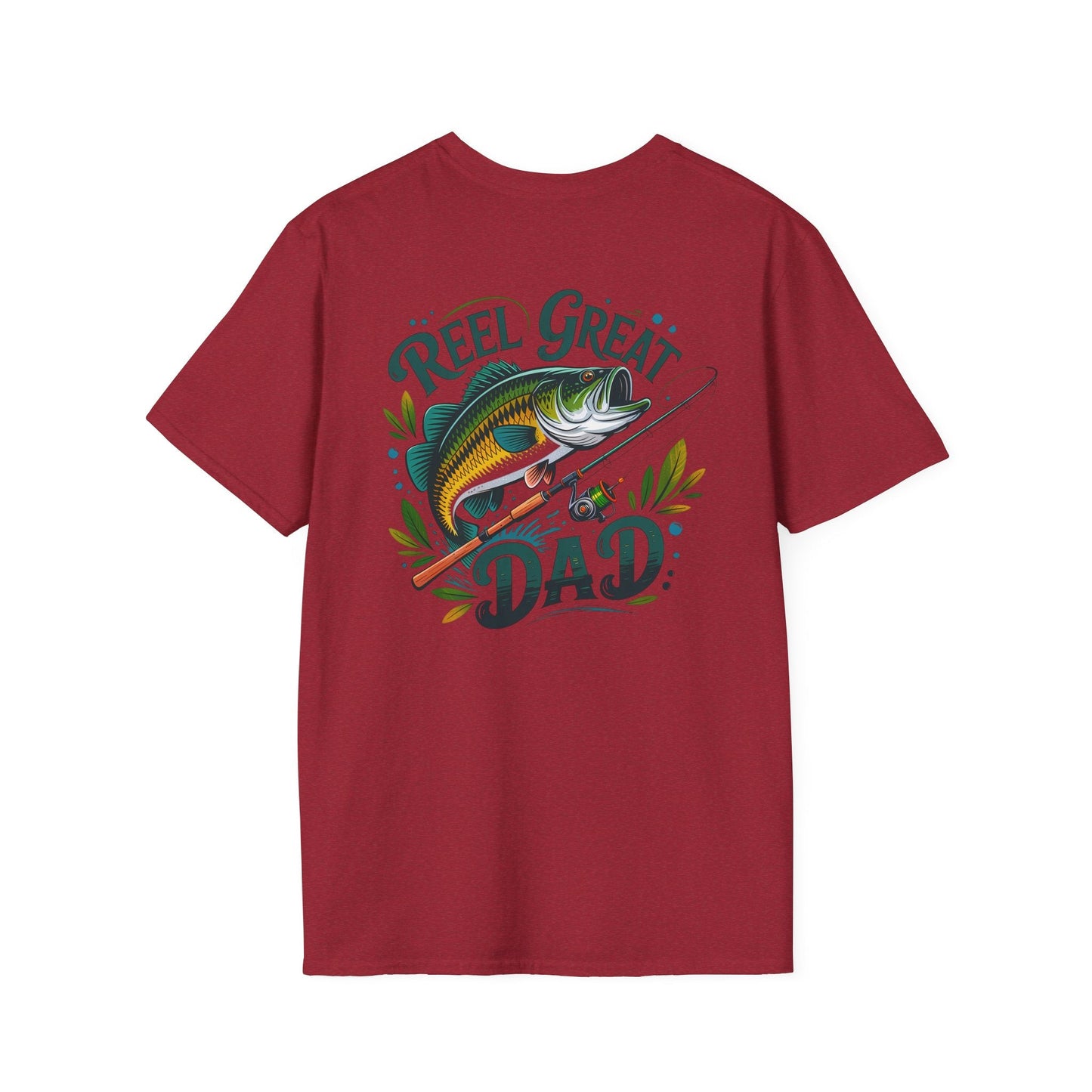 Reel Great Dad T-Shirt, Fishing Gift, Father's Day Tee, Outdoor Apparel, Casual Wear, Unisex Softstyle Shirt - Shirt Happens Graphics
