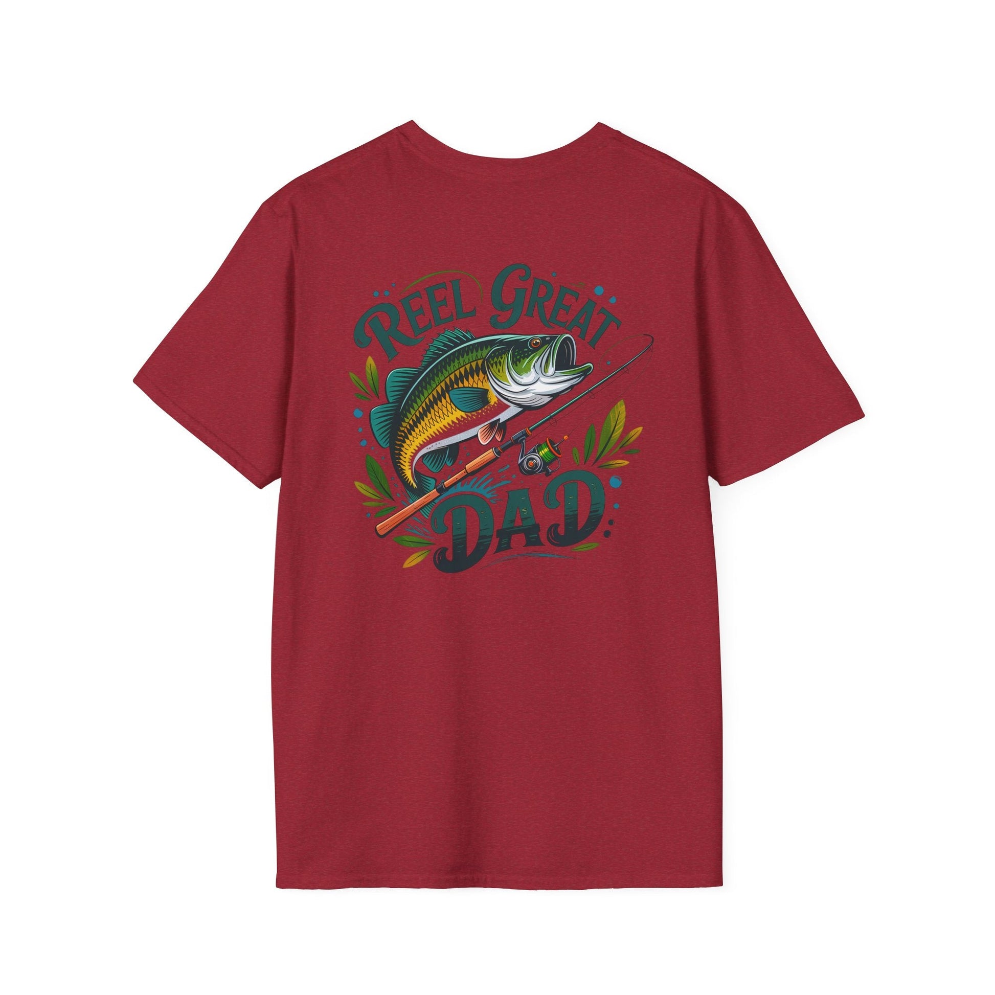 Reel Great Dad T-Shirt, Fishing Gift, Father's Day Tee, Outdoor Apparel, Casual Wear, Unisex Softstyle Shirt - Shirt Happens Graphics