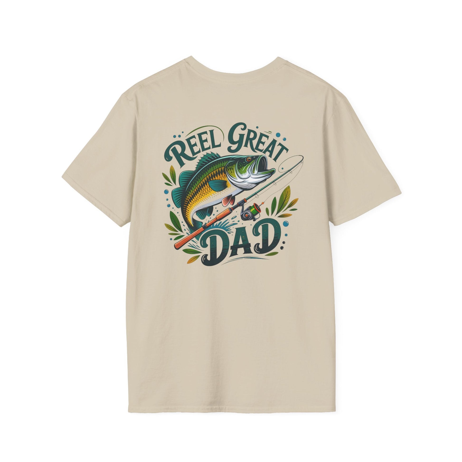 Reel Great Dad T-Shirt, Fishing Gift, Father's Day Tee, Outdoor Apparel, Casual Wear, Unisex Softstyle Shirt - Shirt Happens Graphics