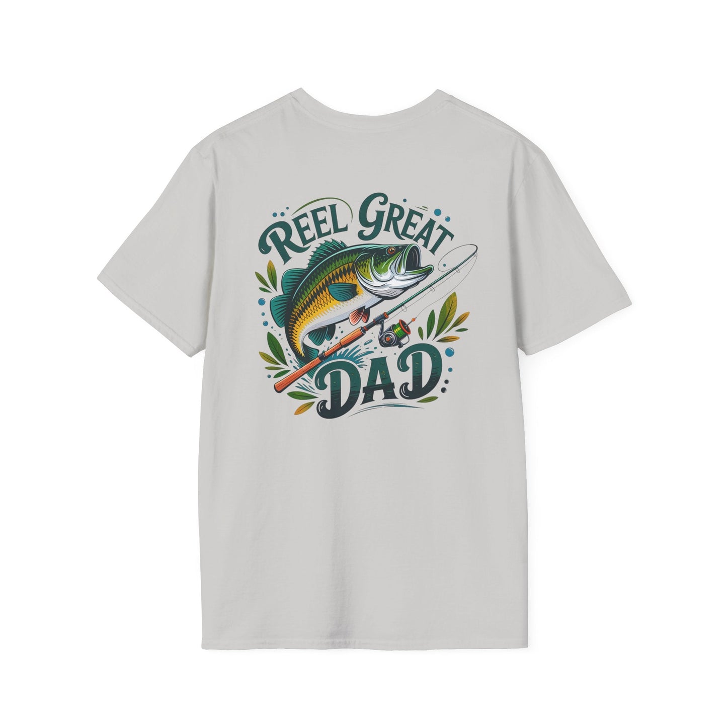 Reel Great Dad T-Shirt, Fishing Gift, Father's Day Tee, Outdoor Apparel, Casual Wear, Unisex Softstyle Shirt - Shirt Happens Graphics