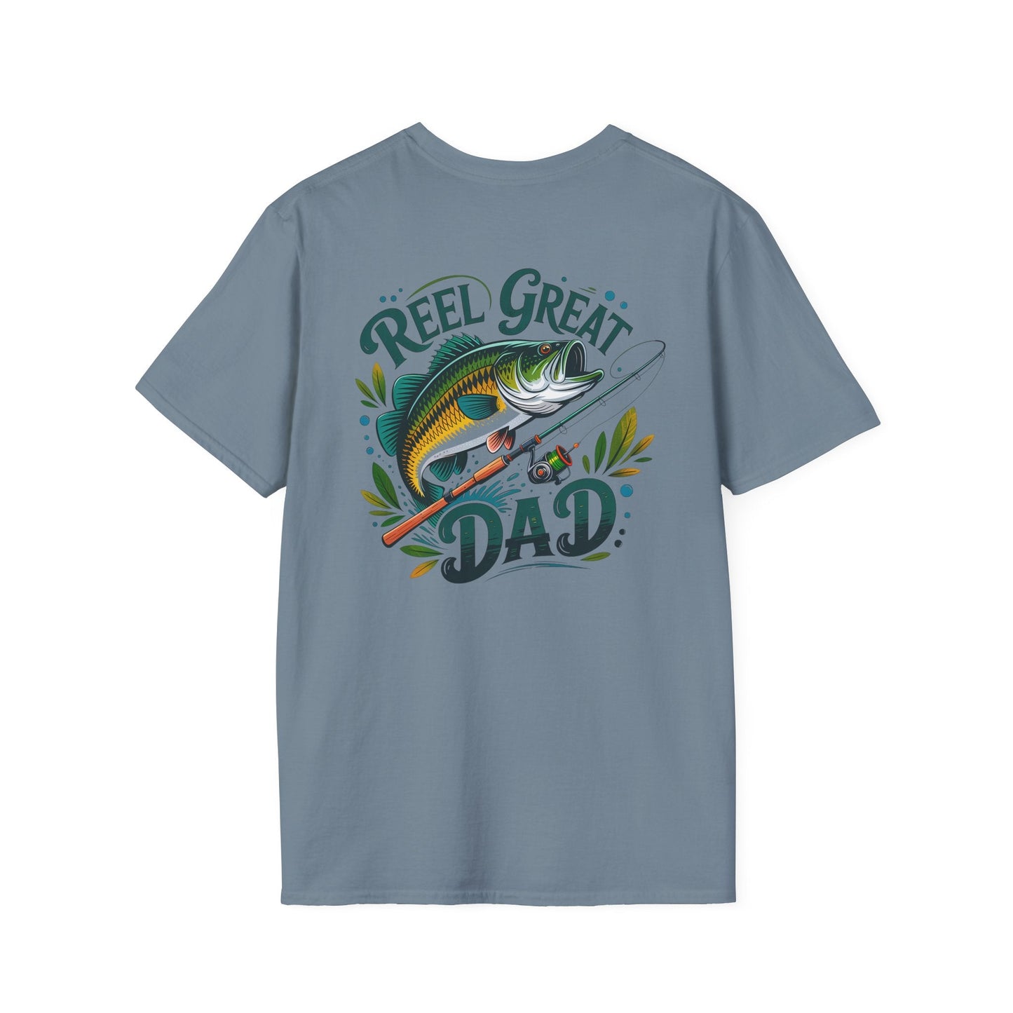 Reel Great Dad T-Shirt, Fishing Gift, Father's Day Tee, Outdoor Apparel, Casual Wear, Unisex Softstyle Shirt - Shirt Happens Graphics