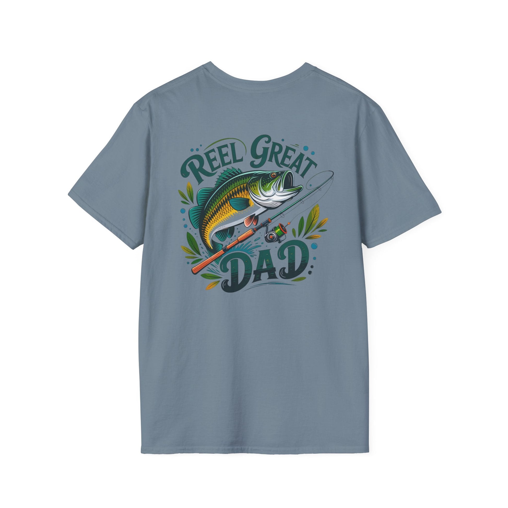 Reel Great Dad T-Shirt, Fishing Gift, Father's Day Tee, Outdoor Apparel, Casual Wear, Unisex Softstyle Shirt - Shirt Happens Graphics