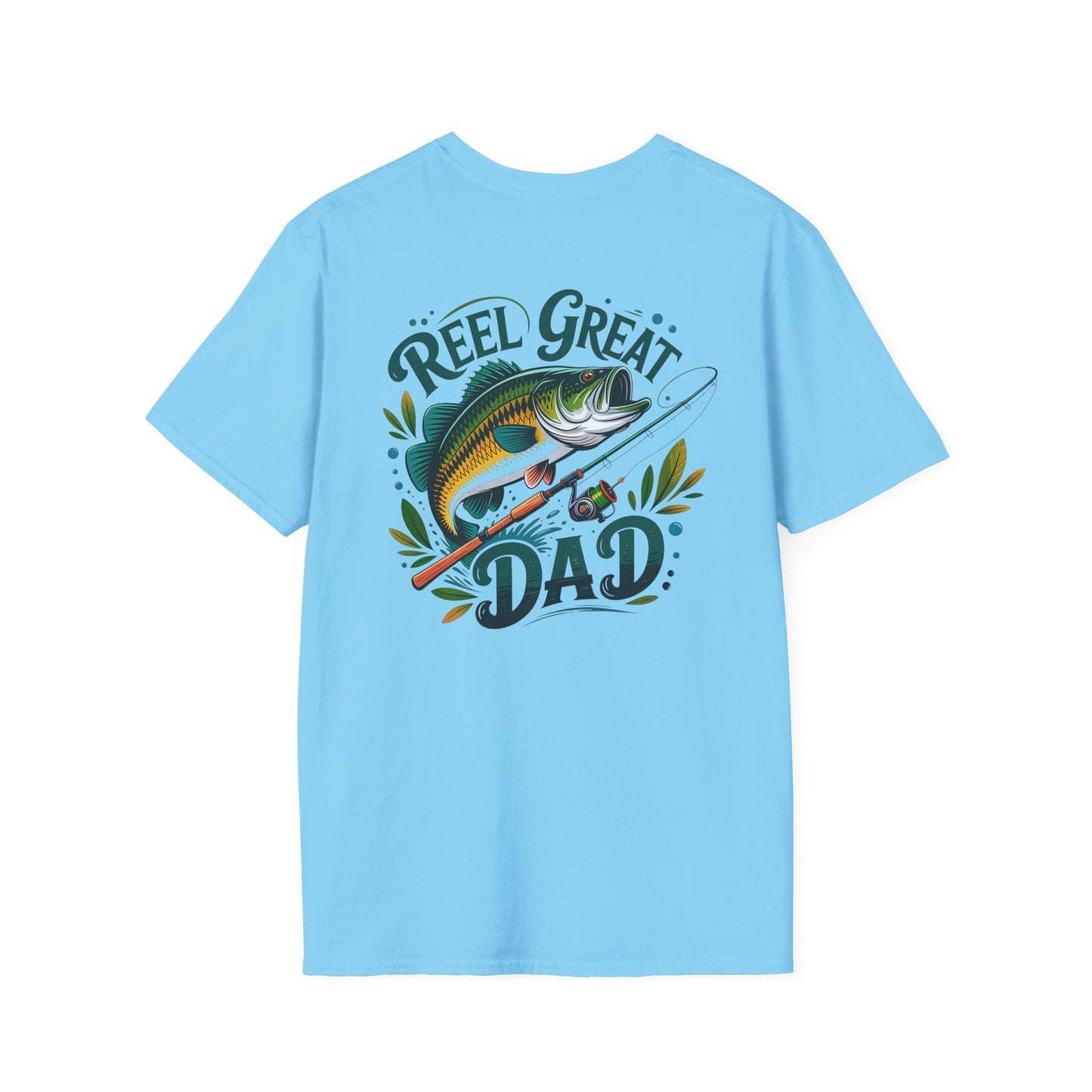 Reel Great Dad T-Shirt, Fishing Gift, Father's Day Tee, Outdoor Apparel, Casual Wear, Unisex Softstyle Shirt - Shirt Happens Graphics