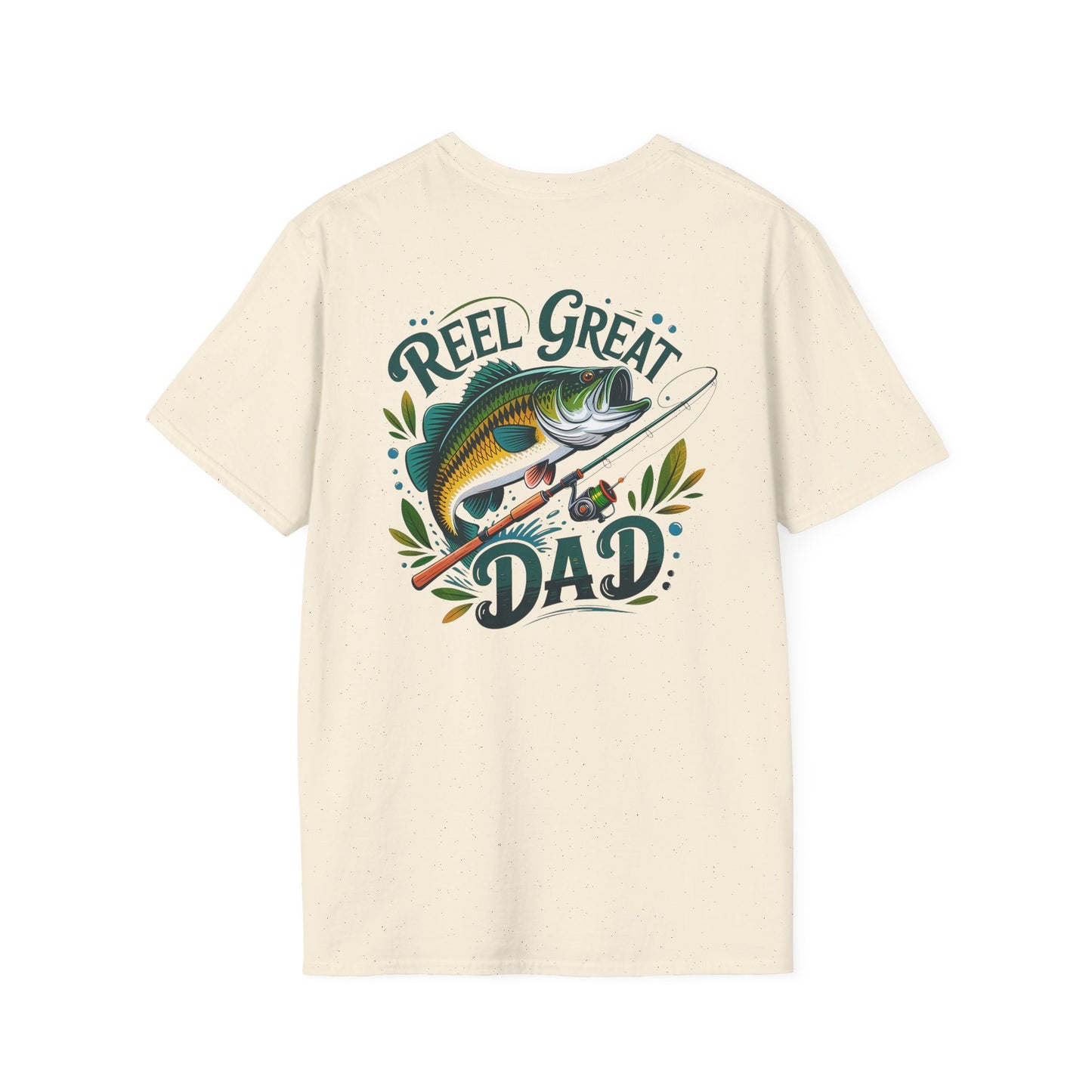 Reel Great Dad T-Shirt, Fishing Gift, Father's Day Tee, Outdoor Apparel, Casual Wear, Unisex Softstyle Shirt - Shirt Happens Graphics