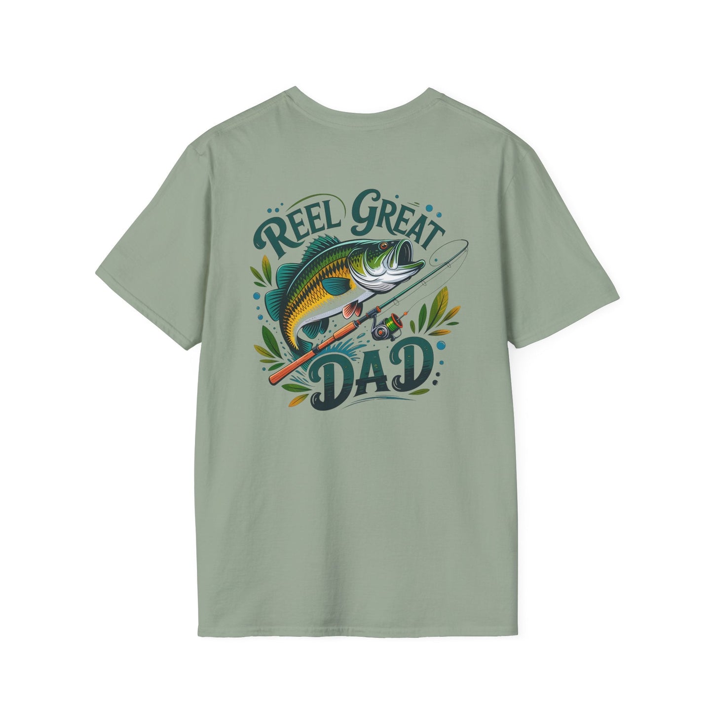 Reel Great Dad T-Shirt, Fishing Gift, Father's Day Tee, Outdoor Apparel, Casual Wear, Unisex Softstyle Shirt - Shirt Happens Graphics