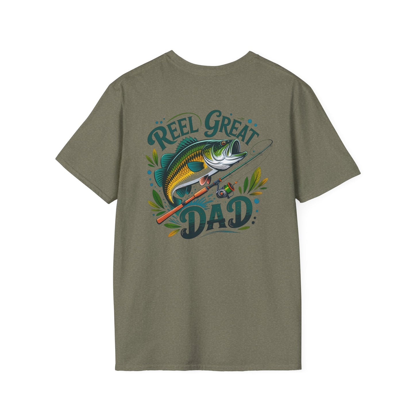 Reel Great Dad T-Shirt, Fishing Gift, Father's Day Tee, Outdoor Apparel, Casual Wear, Unisex Softstyle Shirt - Shirt Happens Graphics