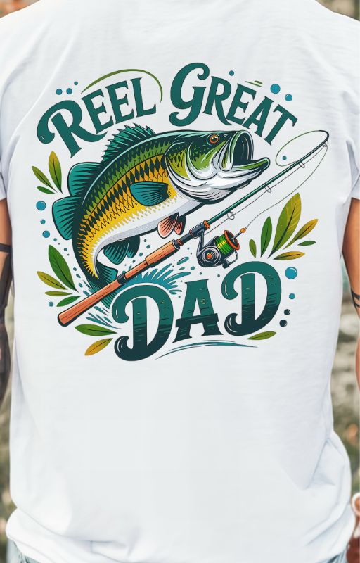 Reel Great Dad T-Shirt, Fishing Gift, Father's Day Tee, Outdoor Apparel, Casual Wear, Unisex Softstyle Shirt - Shirt Happens Graphics