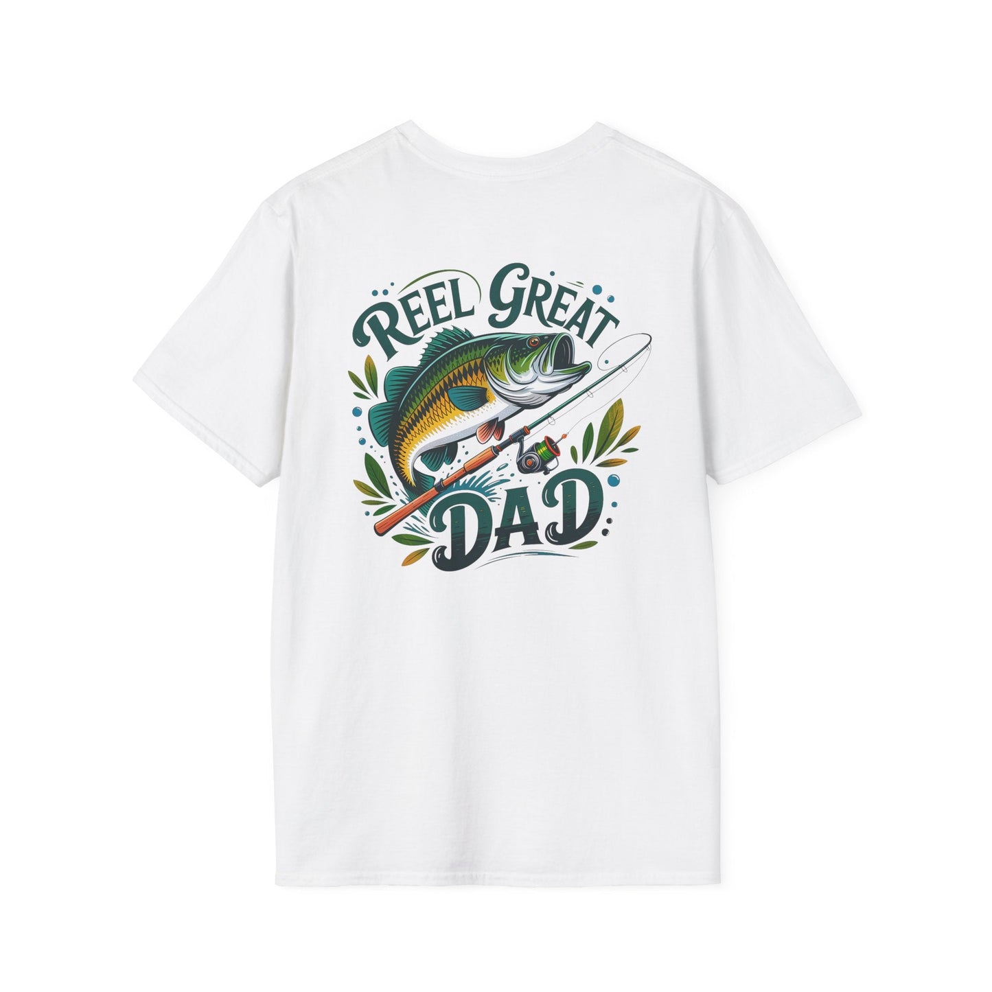 Reel Great Dad T-Shirt, Fishing Gift, Father's Day Tee, Outdoor Apparel, Casual Wear, Unisex Softstyle Shirt - Shirt Happens Graphics