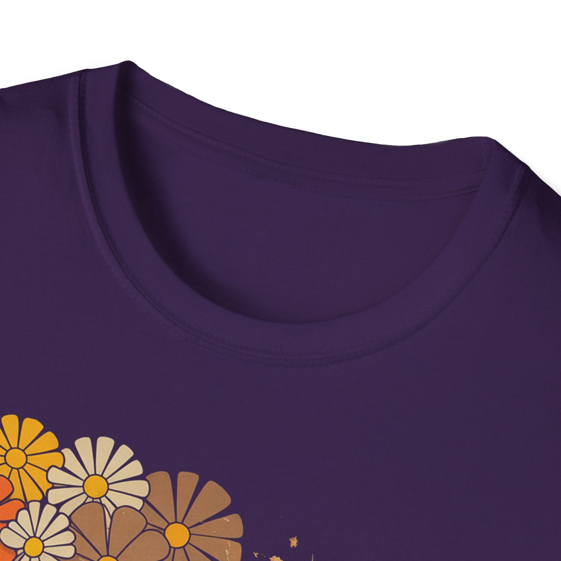 Retro Floral Smiley T-Shirt | Unisex Graphic Tee for Casual Wear, Gift for Friends, Summer Vibes, Self - Care, Birthday Present - Shirt Happens Graphics