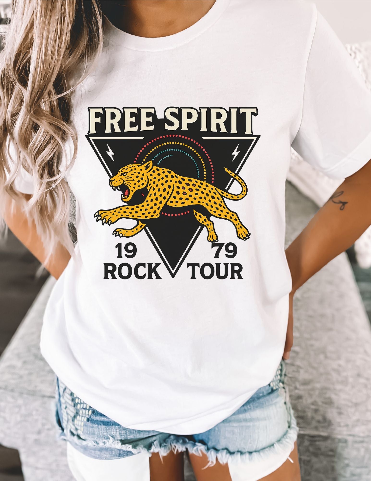 Retro Free Spirit Leopard - Graphic Tee - Shirt Happens Graphics