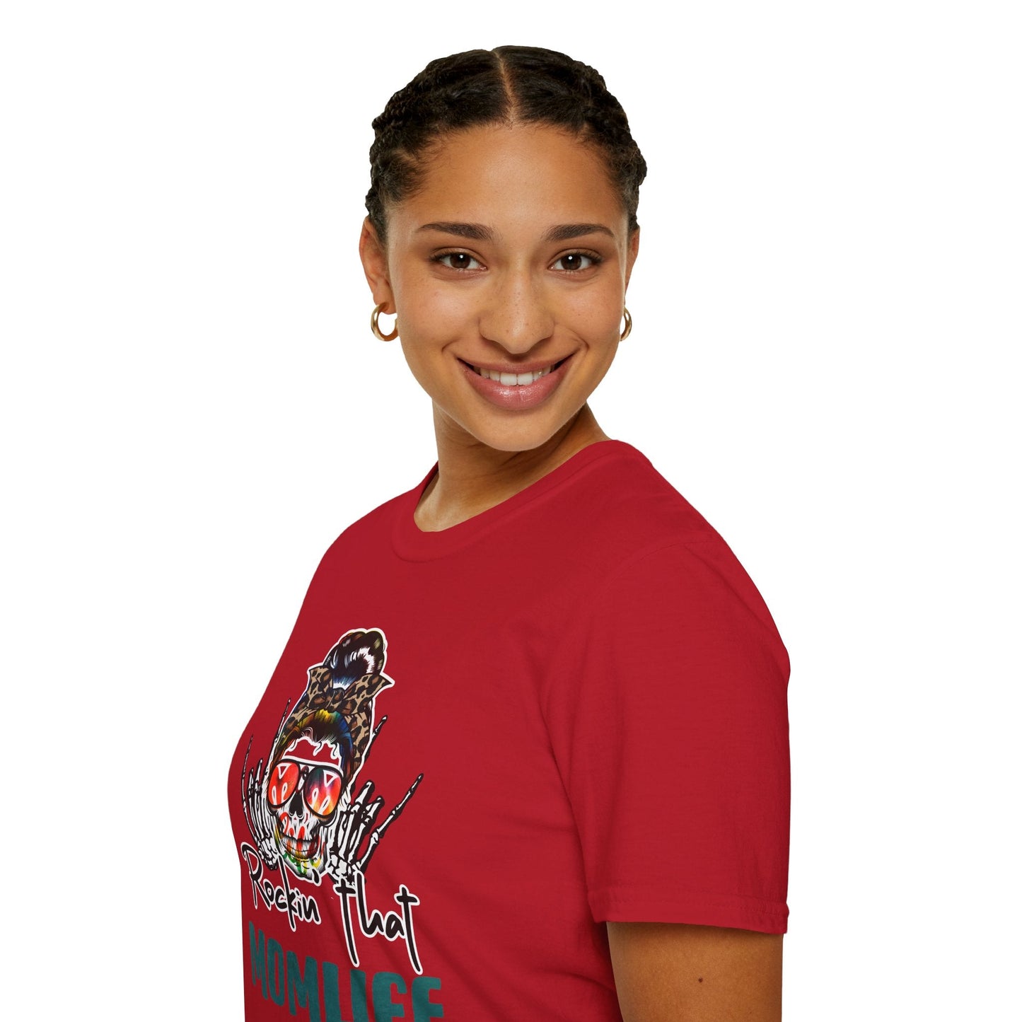 Rockin' That Mom Life Unisex T-Shirt, Gift for Moms, Fun Casual Wear, Mother's Day Top, Cool Graphic Tee - Shirt Happens Graphics