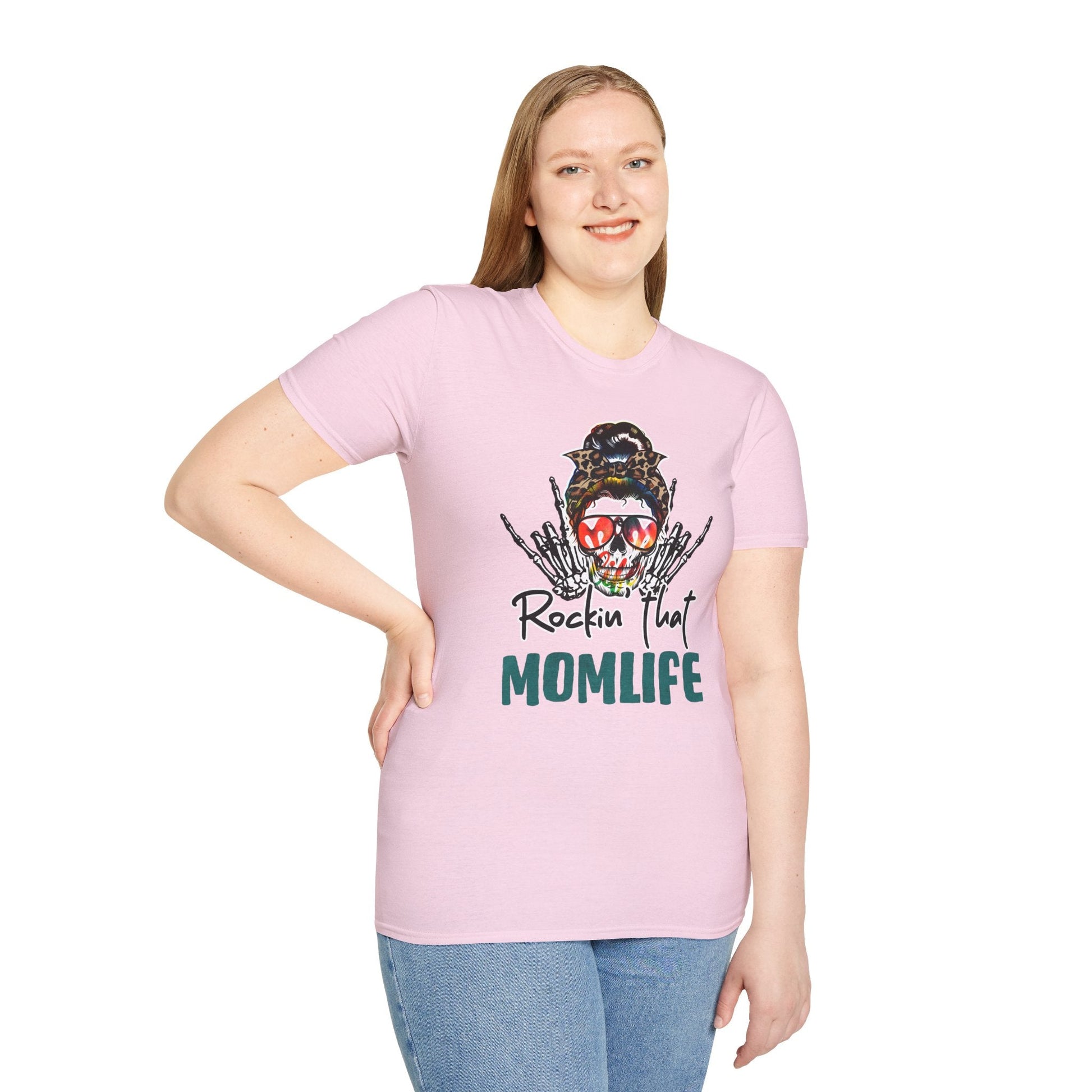 Rockin' That Mom Life Unisex T-Shirt, Gift for Moms, Fun Casual Wear, Mother's Day Top, Cool Graphic Tee - Shirt Happens Graphics