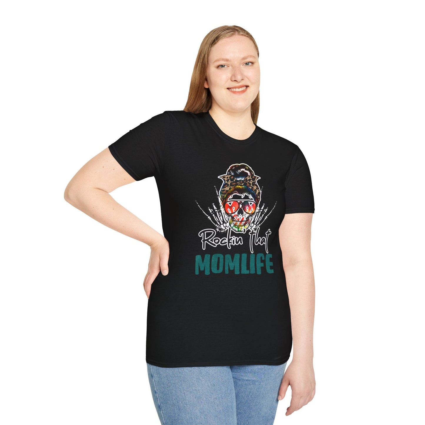 Rockin' That Mom Life Unisex T-Shirt, Gift for Moms, Fun Casual Wear, Mother's Day Top, Cool Graphic Tee - Shirt Happens Graphics