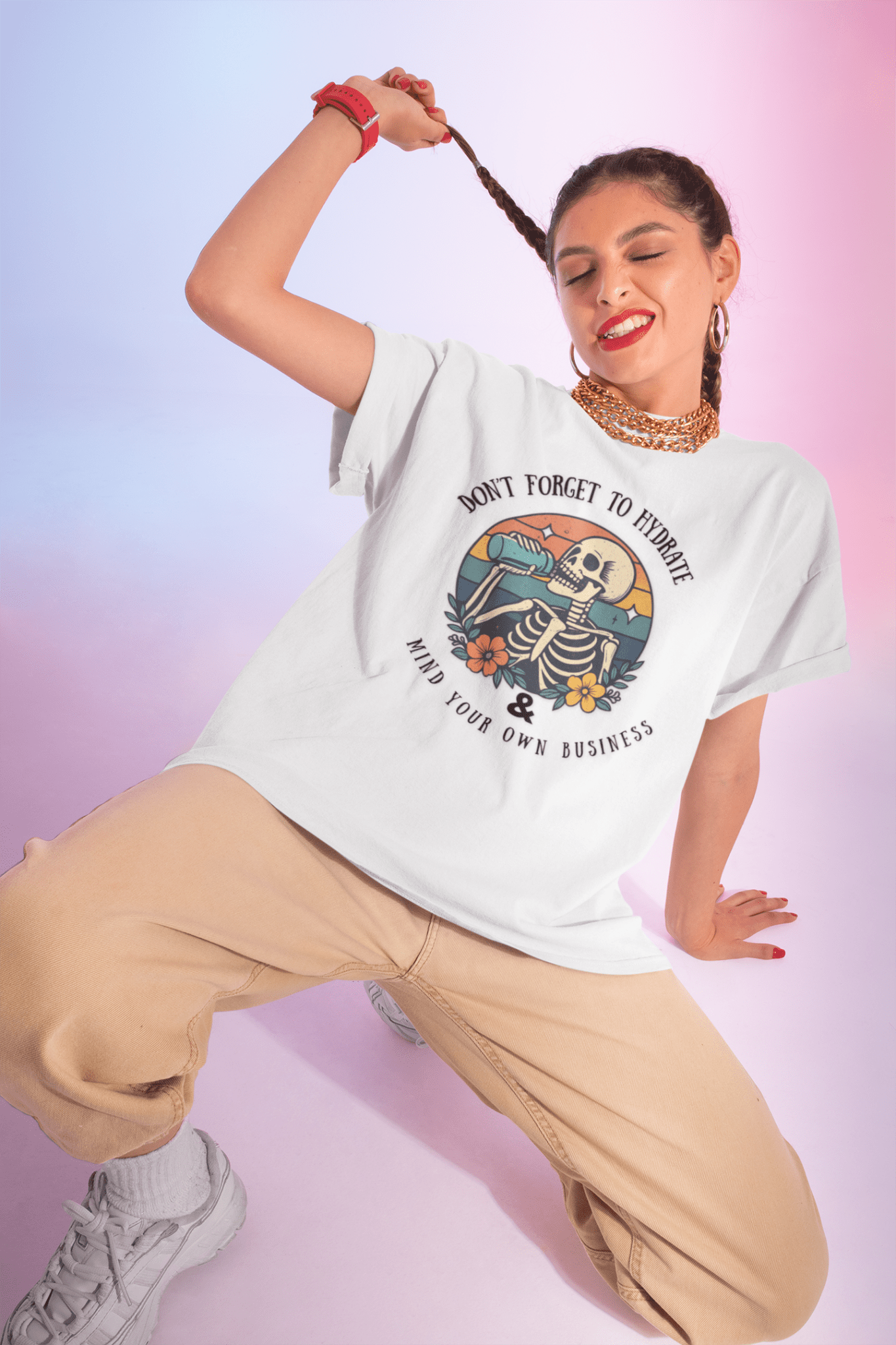 Sarcastic Skeleton Hydration - Graphic Tee - Shirt Happens Graphics