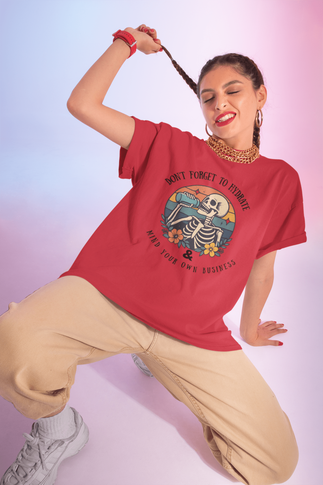Sarcastic Skeleton Hydration - Graphic Tee - Shirt Happens Graphics